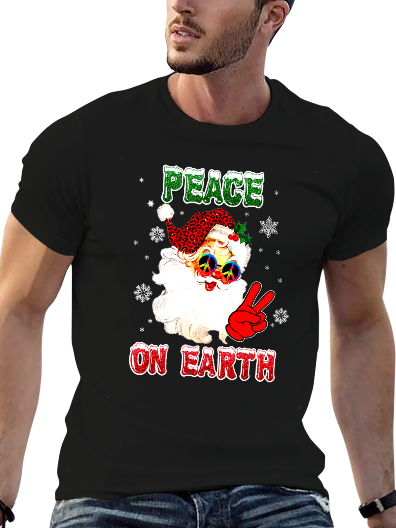 Peace on Earth Santa Graphic Tee