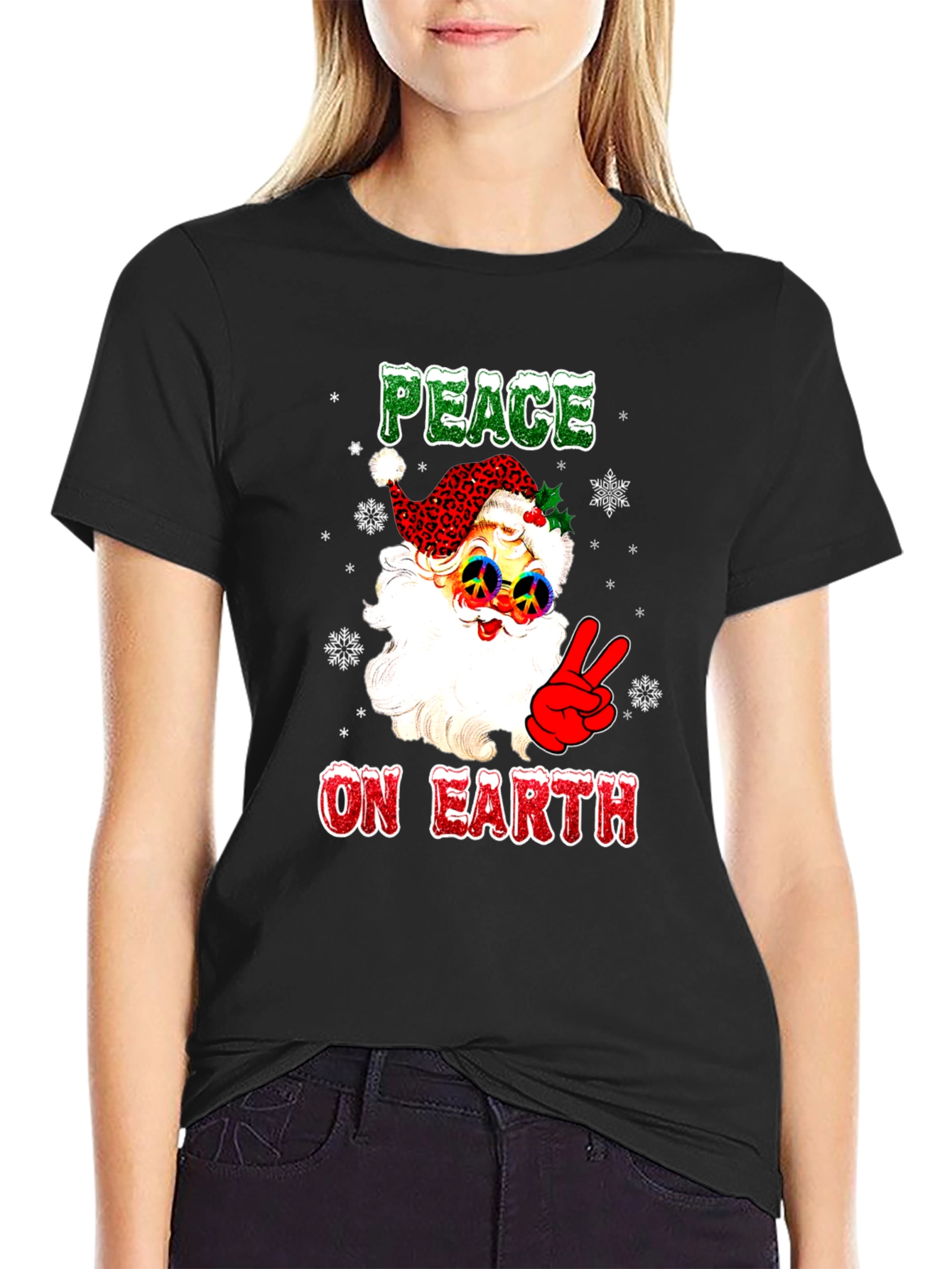Peace on Earth Santa Graphic Tee