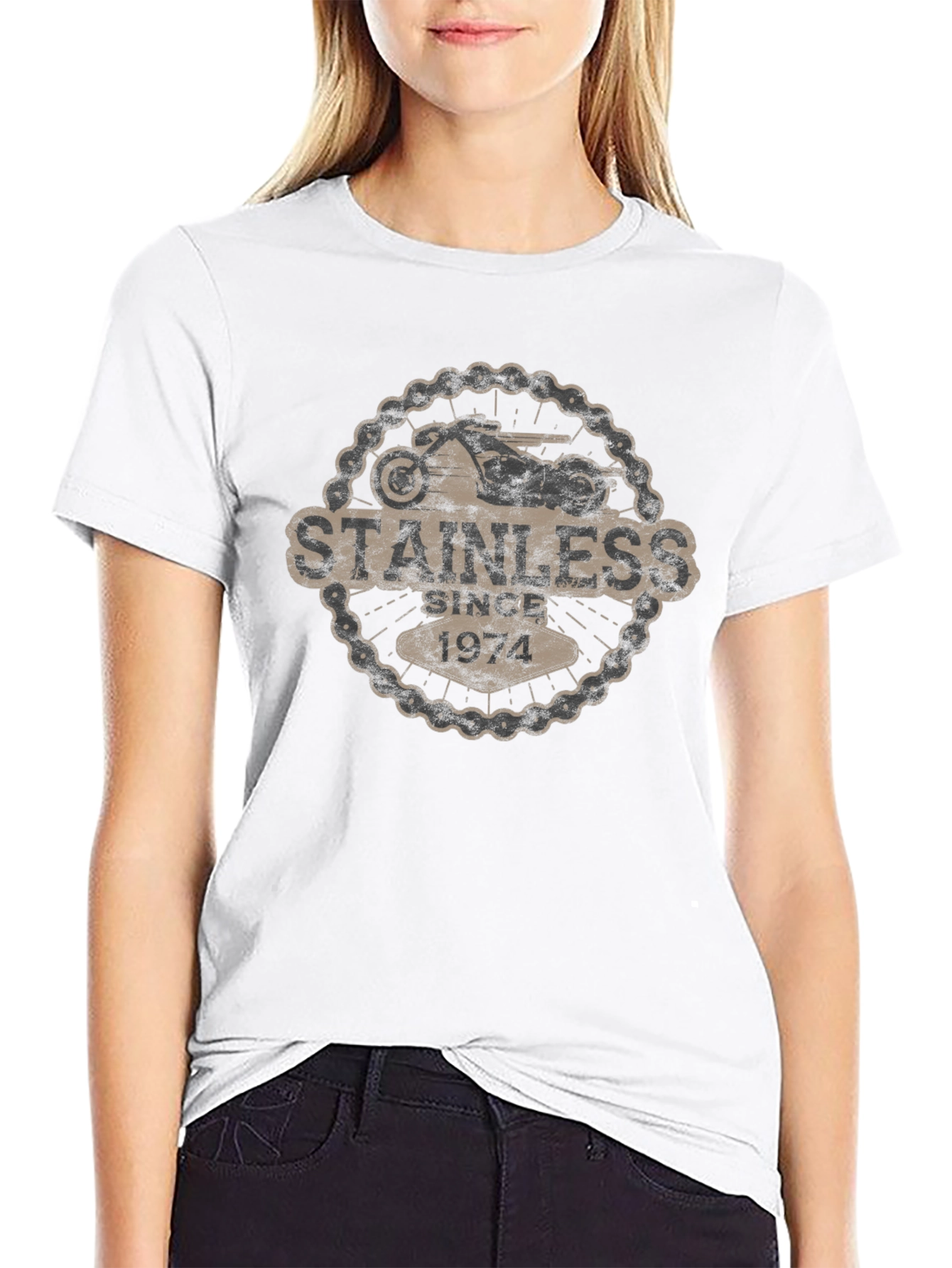 Stainless Since 1974 Black Graphic Tee