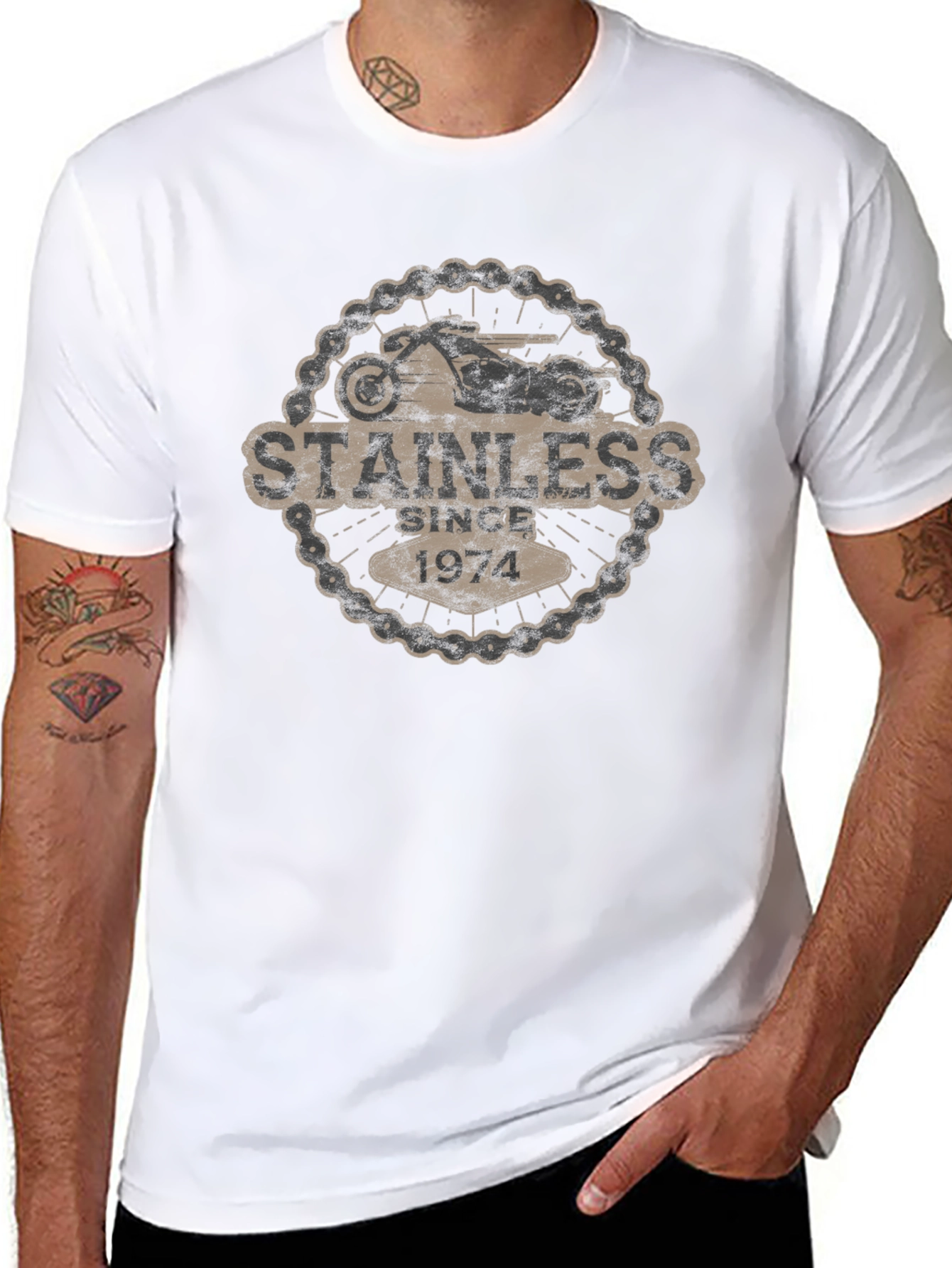 Stainless Since 1974 Black Graphic Tee
