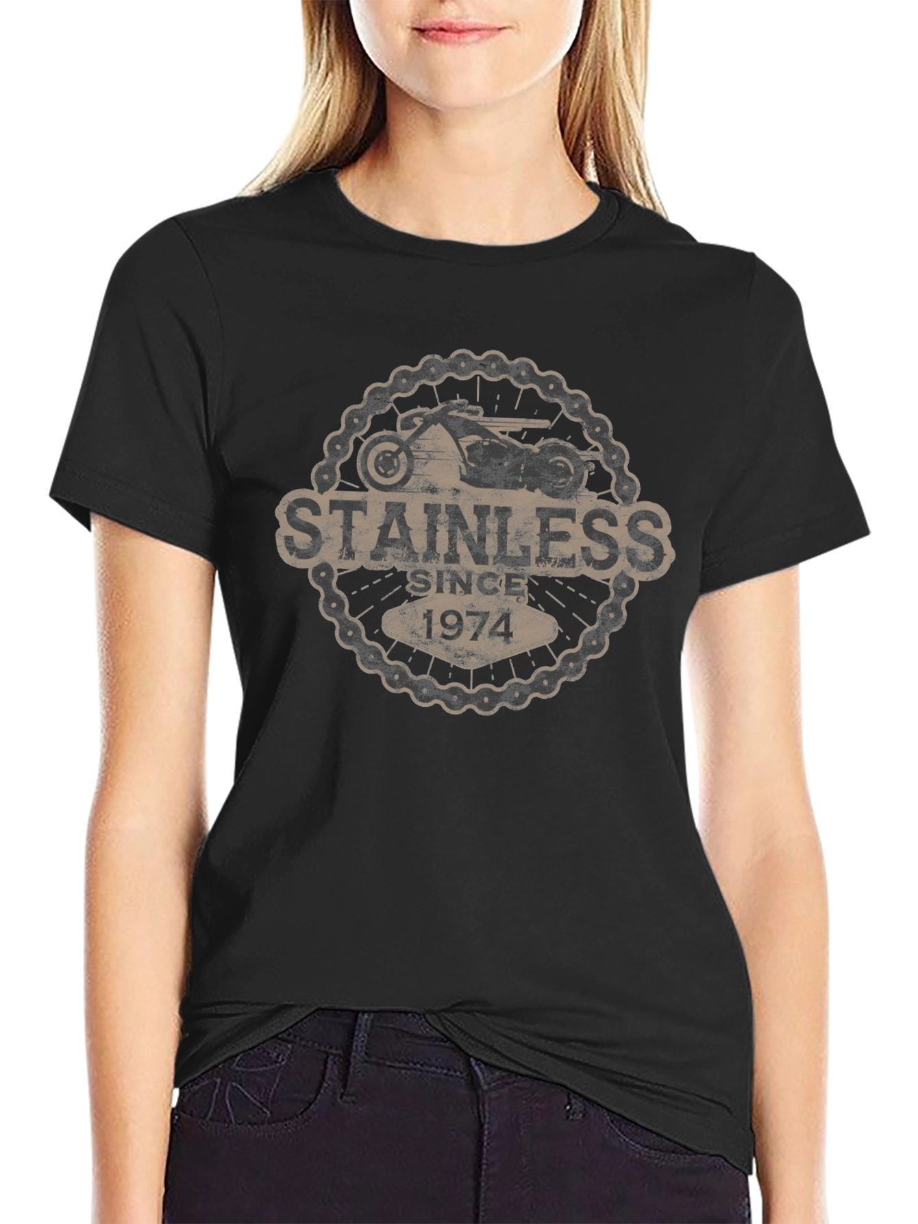 Stainless Since 1974 Black Graphic Tee