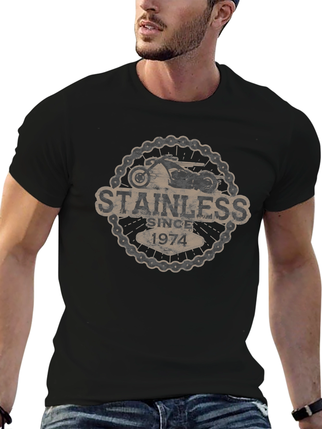 Stainless Since 1974 Black Graphic Tee