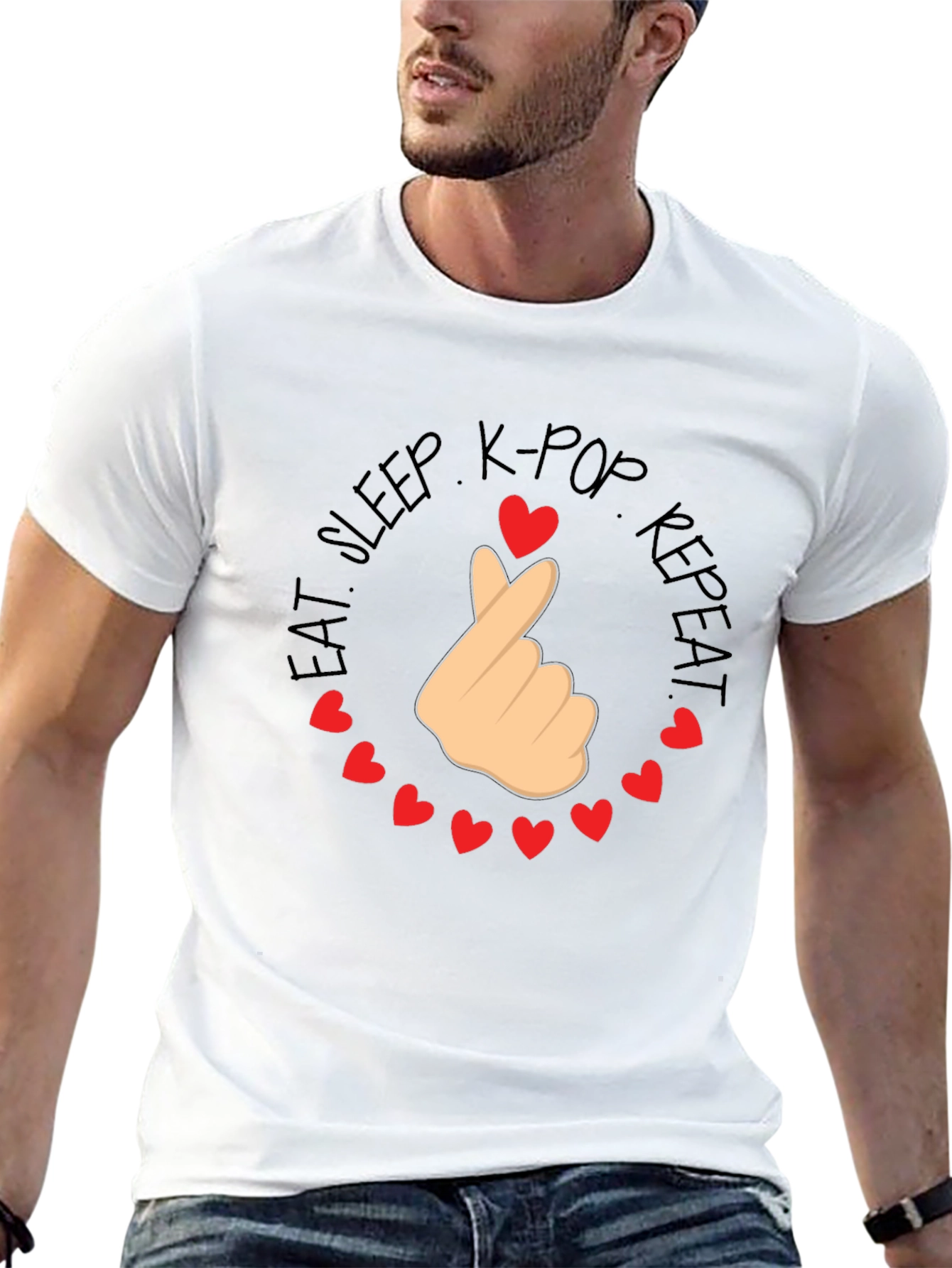 K-Pop Love Tee - Eat Sleep K-Pop Repeat T-Shirt