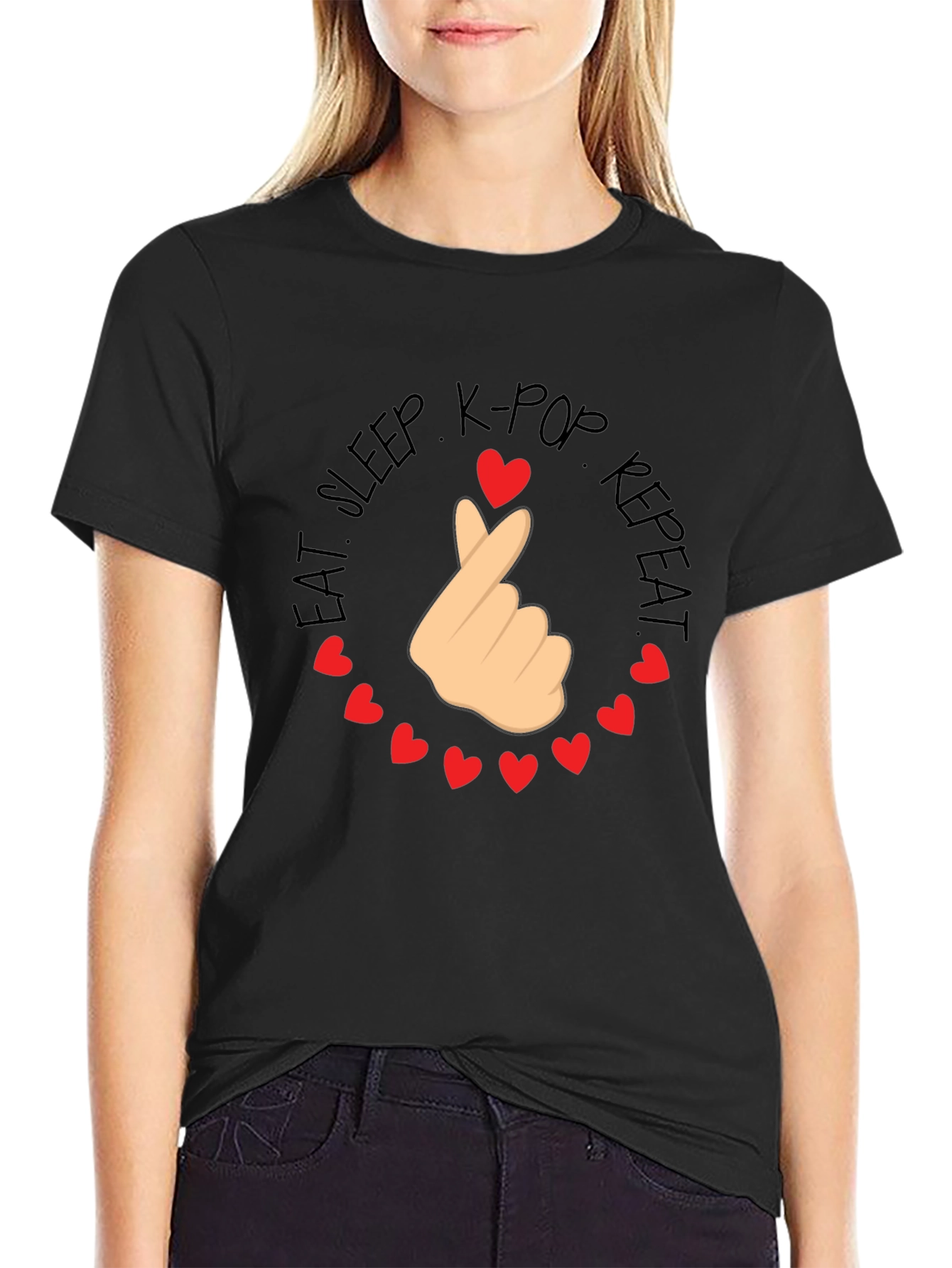 K-Pop Love Tee - Eat Sleep K-Pop Repeat T-Shirt