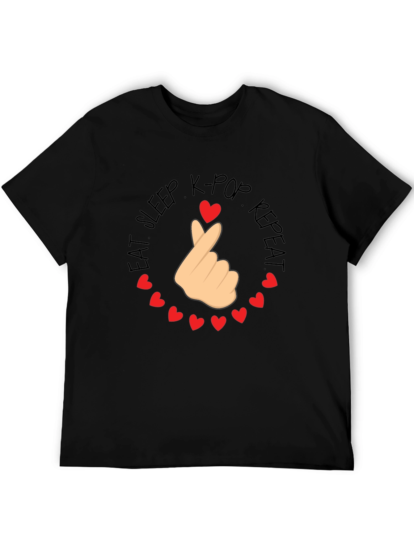 K-Pop Love Tee - Eat Sleep K-Pop Repeat T-Shirt