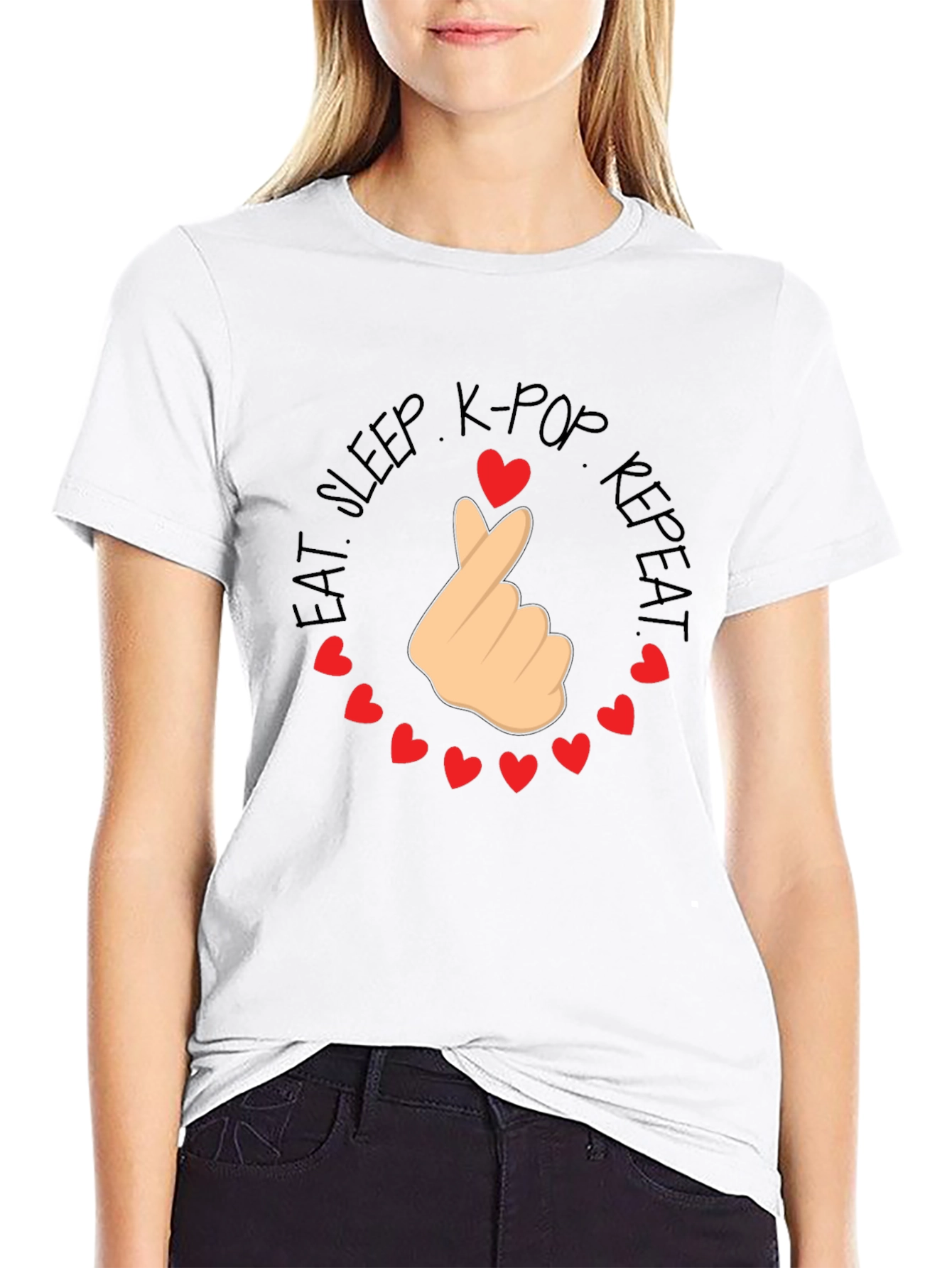 K-Pop Love Tee - Eat Sleep K-Pop Repeat T-Shirt