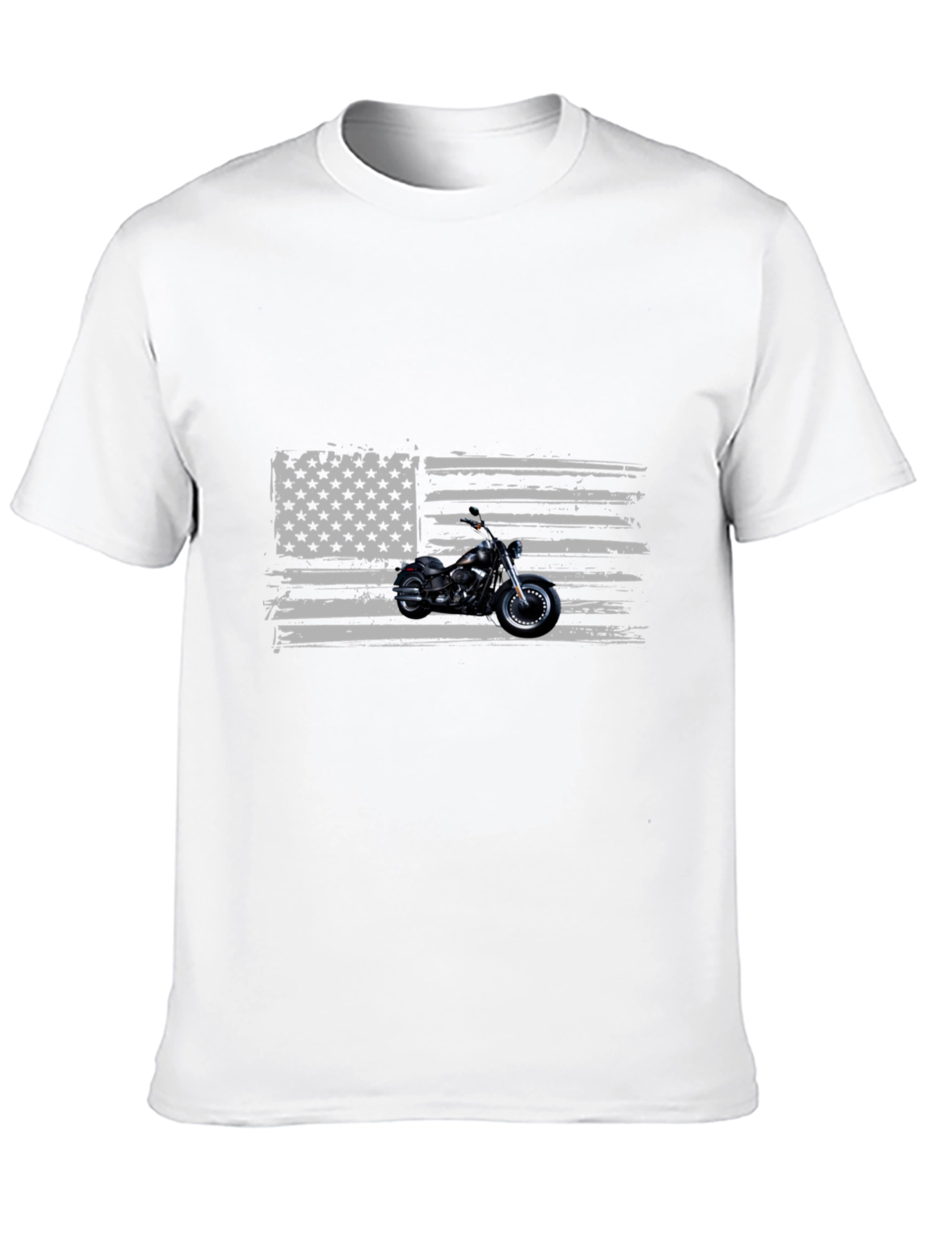 Motorcycle American Flag Graphic Tee