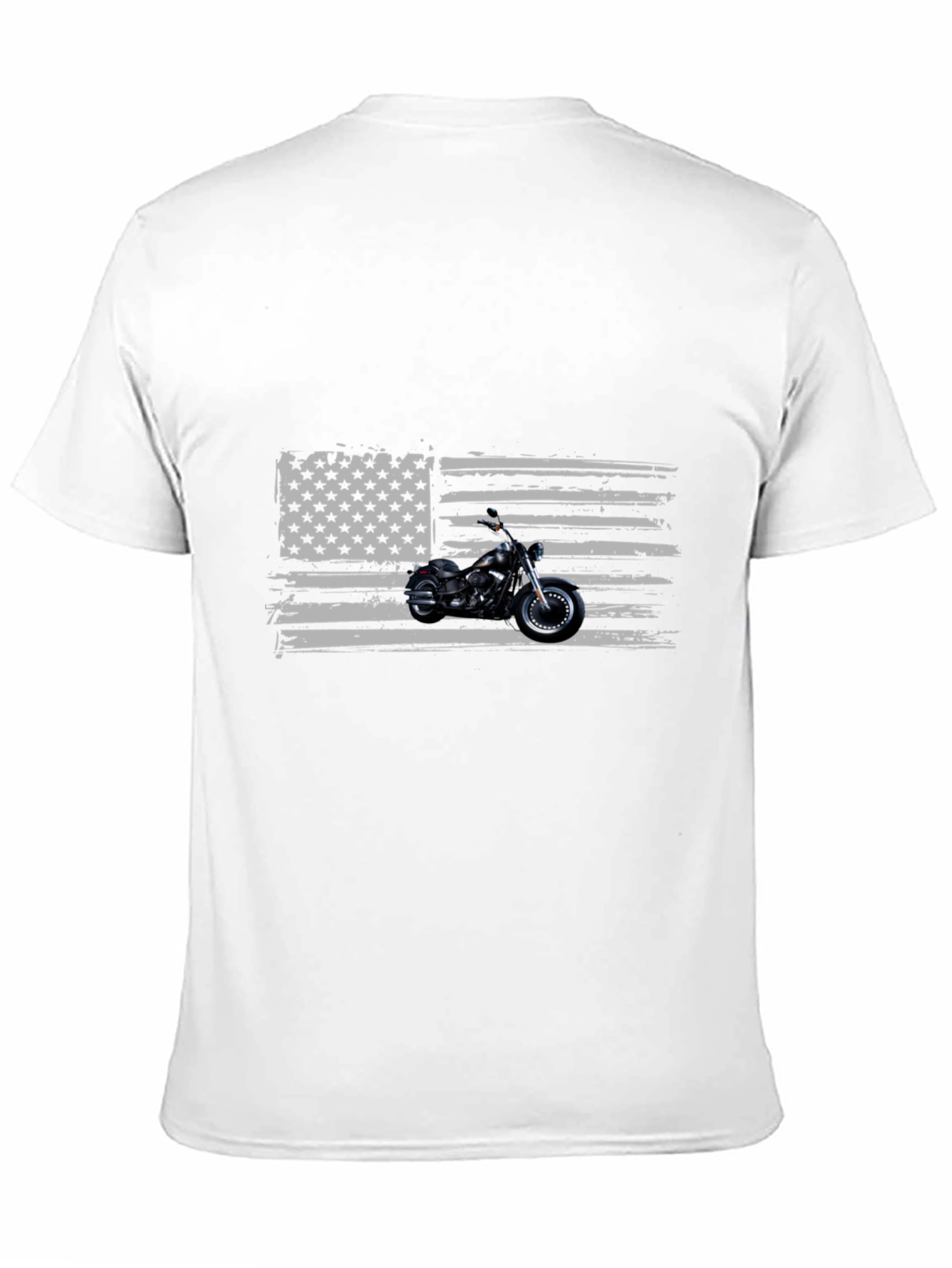 Motorcycle American Flag Graphic Tee