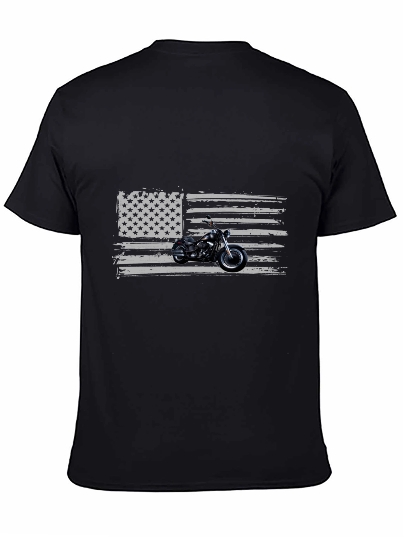 Motorcycle American Flag Graphic Tee