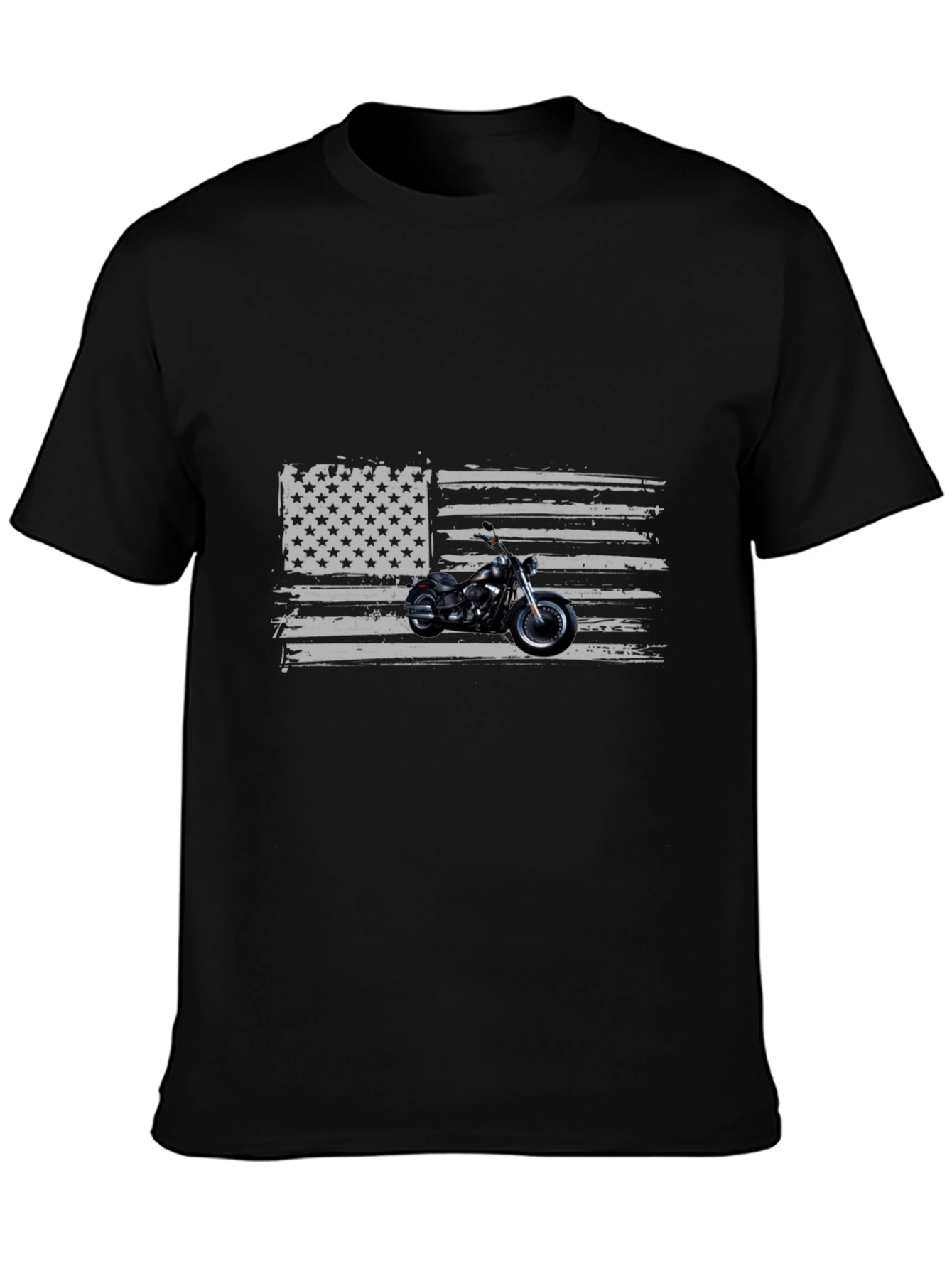 Motorcycle American Flag Graphic Tee