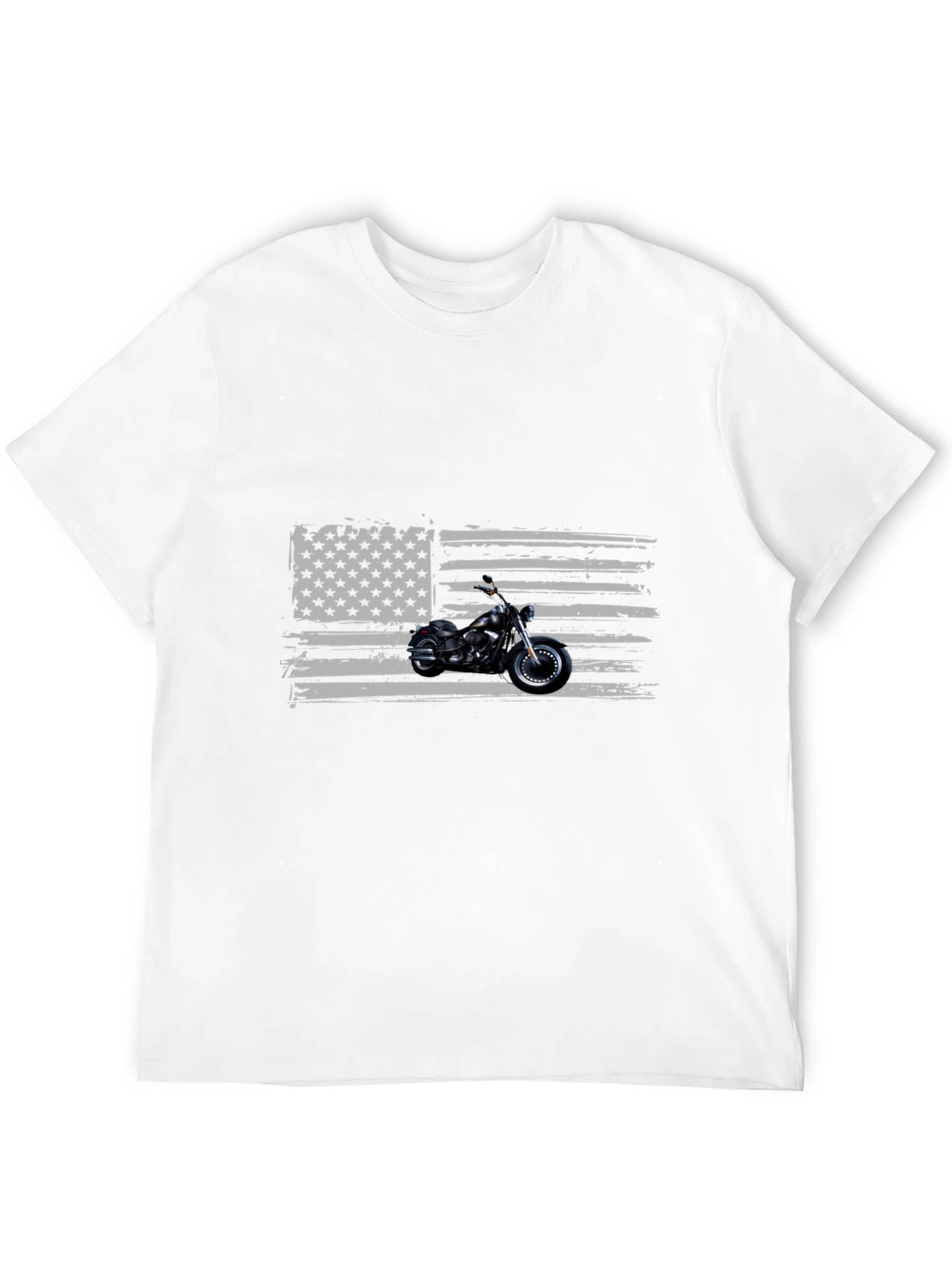 Motorcycle American Flag Graphic Tee
