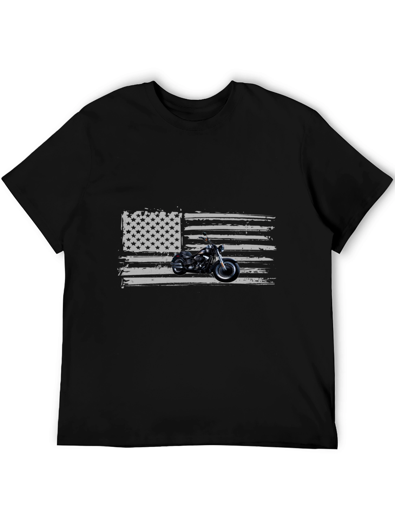 Motorcycle American Flag Graphic Tee