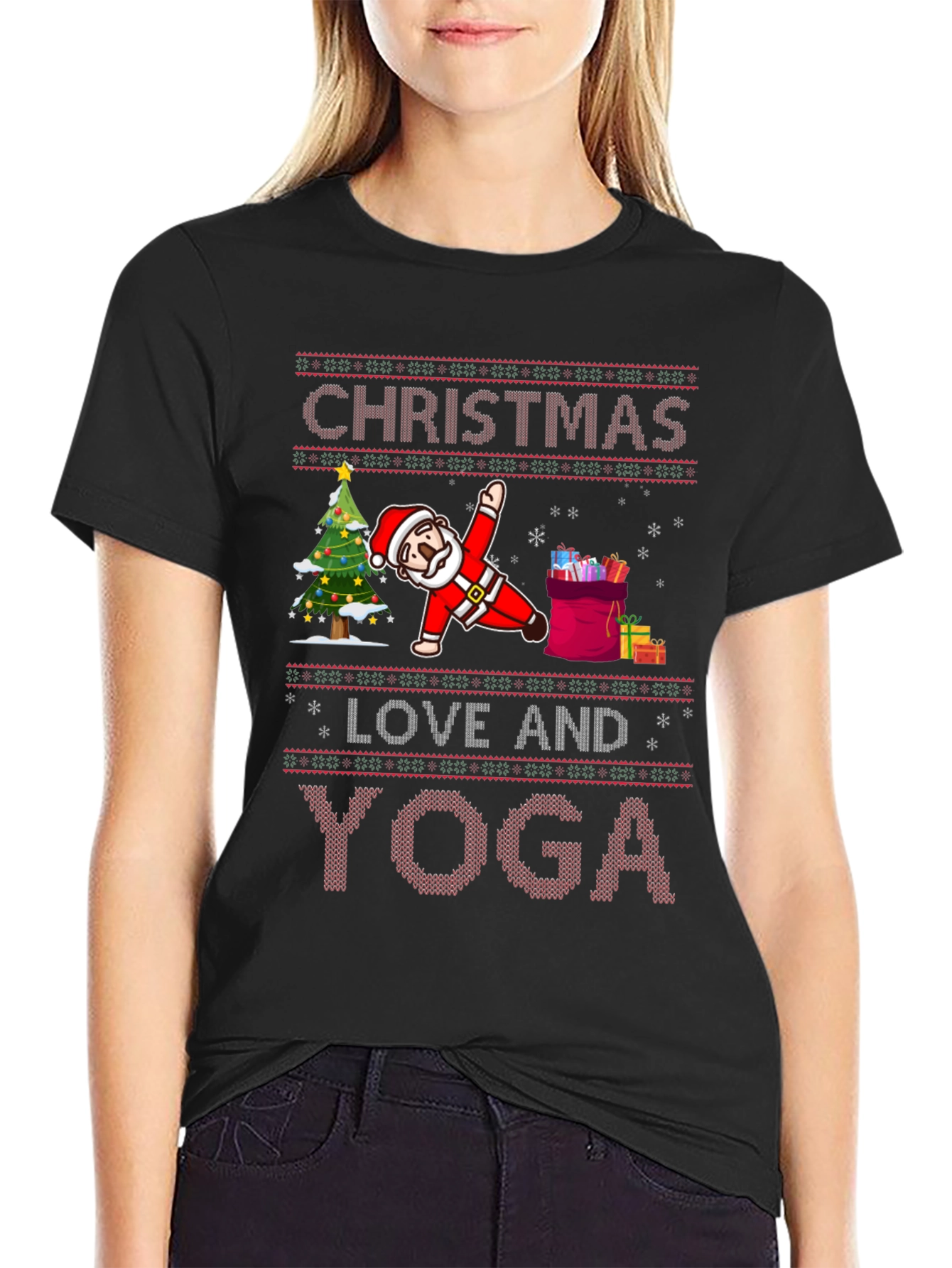Christmas Yoga Santa T-Shirt