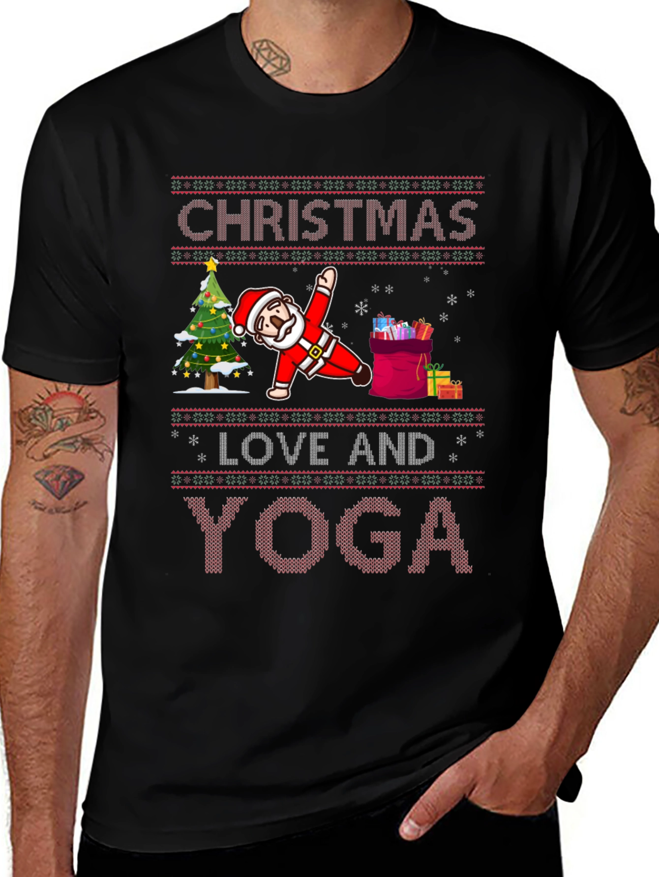 Christmas Yoga Santa T-Shirt