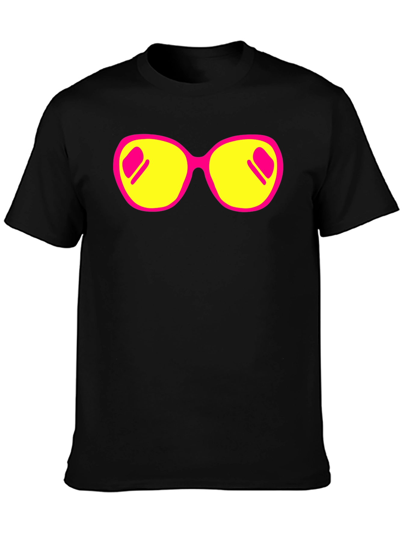 Retro Sunglasses Graphic Tee - Stylish Black T-Shirt
