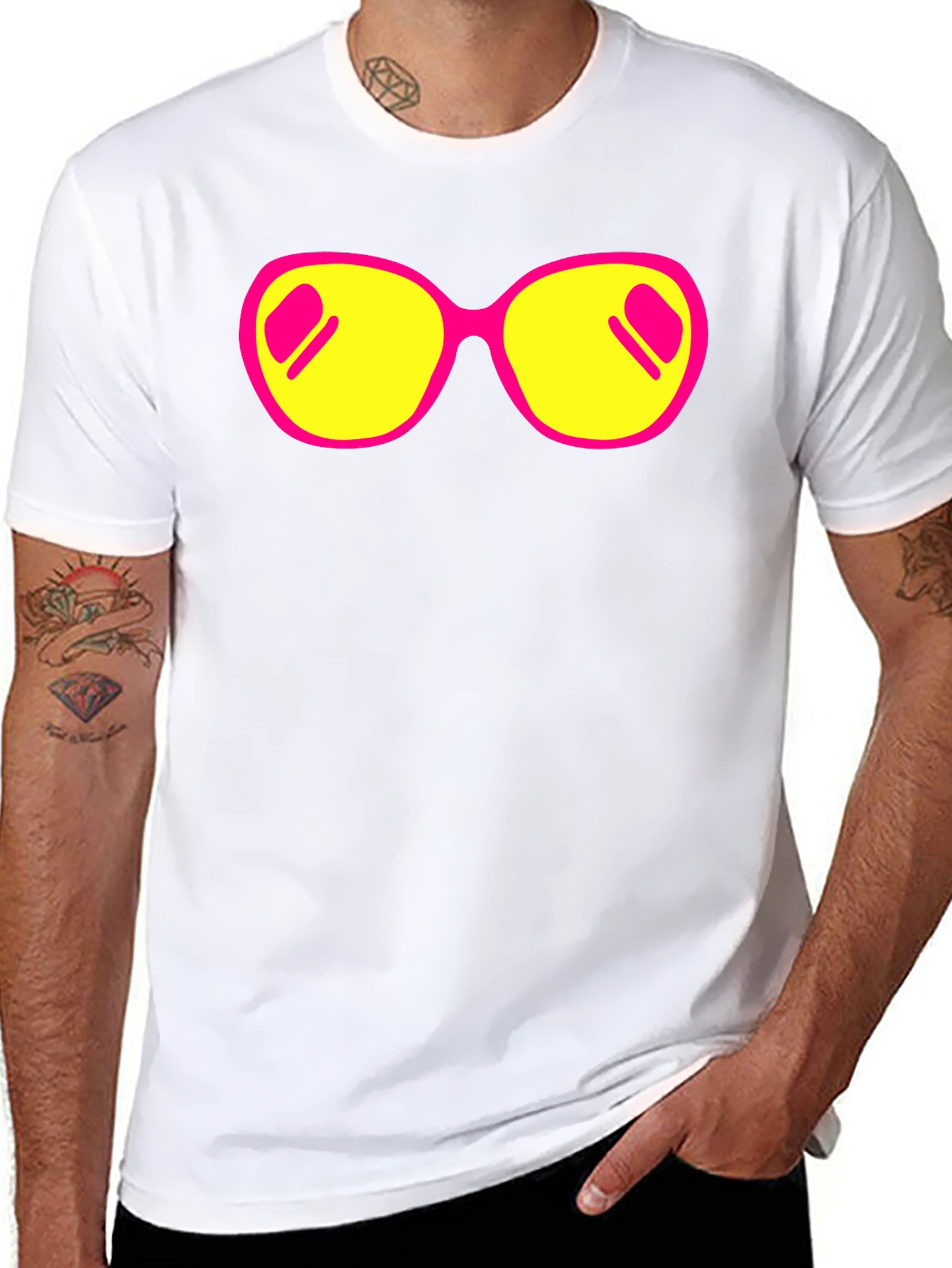 Retro Sunglasses Graphic Tee - Stylish Black T-Shirt