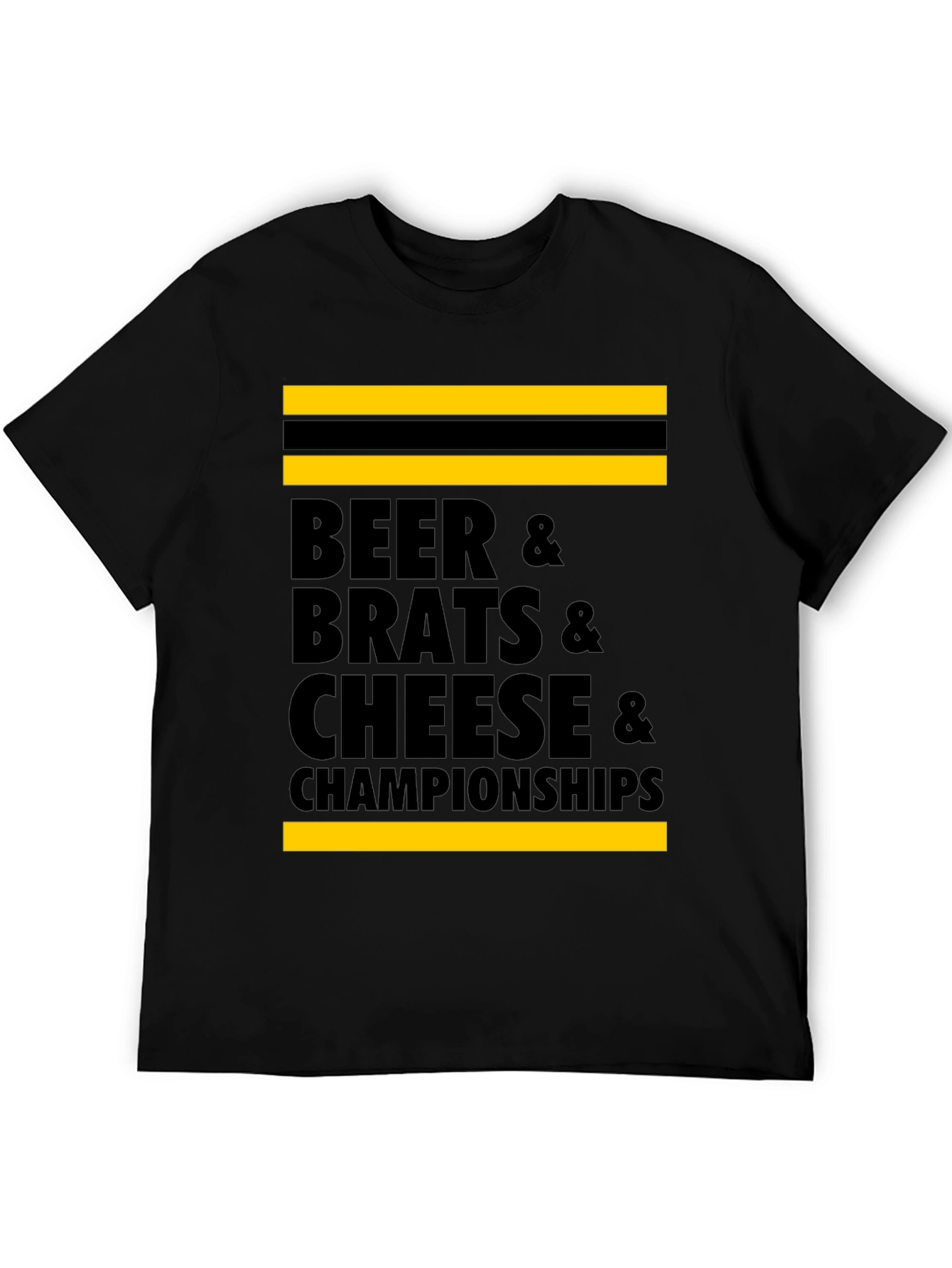 Beer Brats Cheese and Championships Graphic Tee