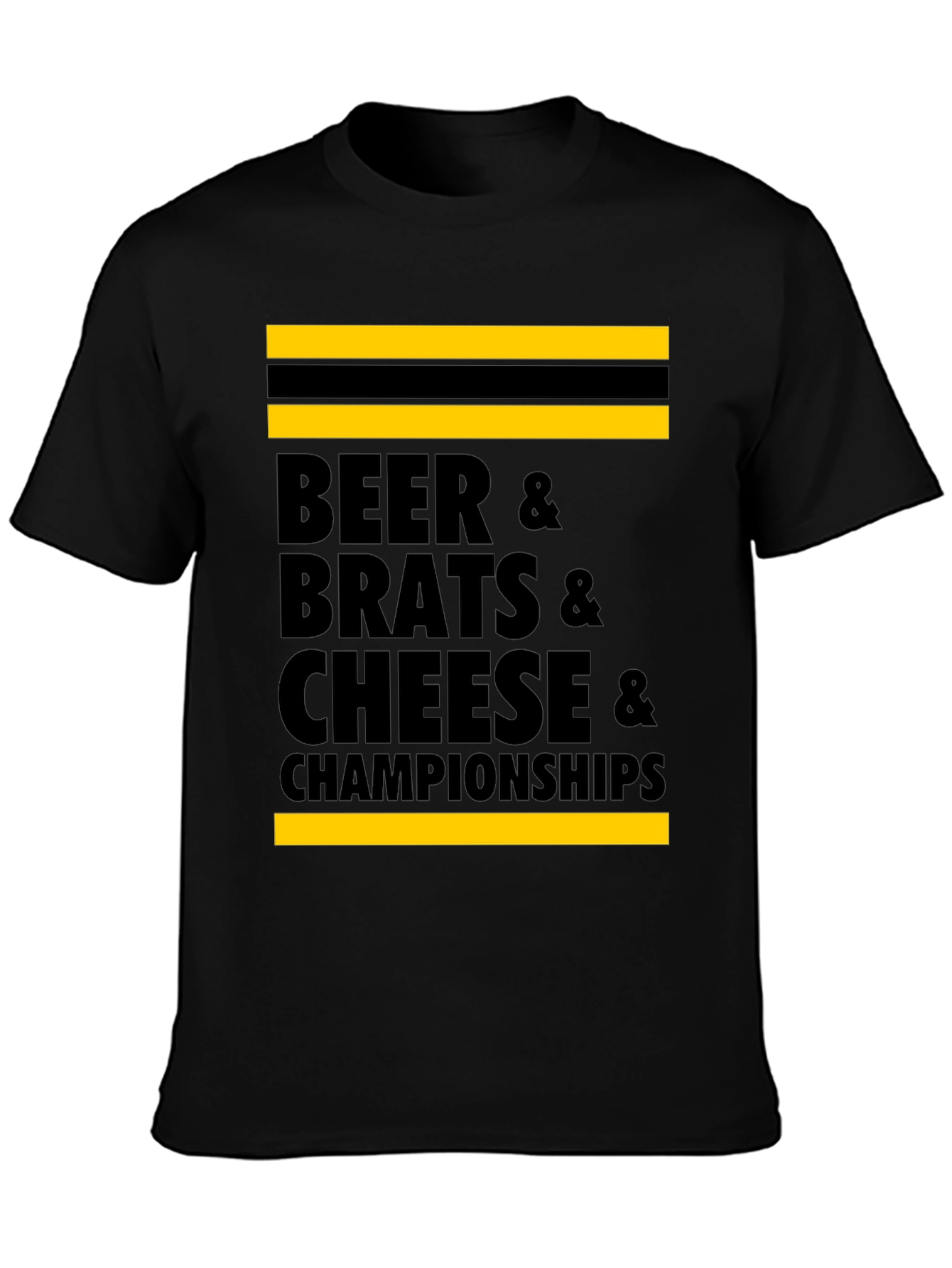 Beer Brats Cheese and Championships Graphic Tee