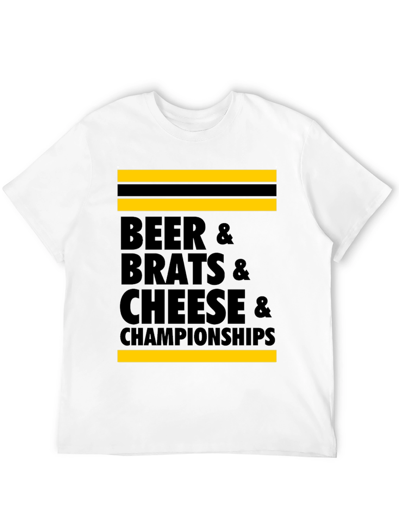 Beer Brats Cheese and Championships Graphic Tee