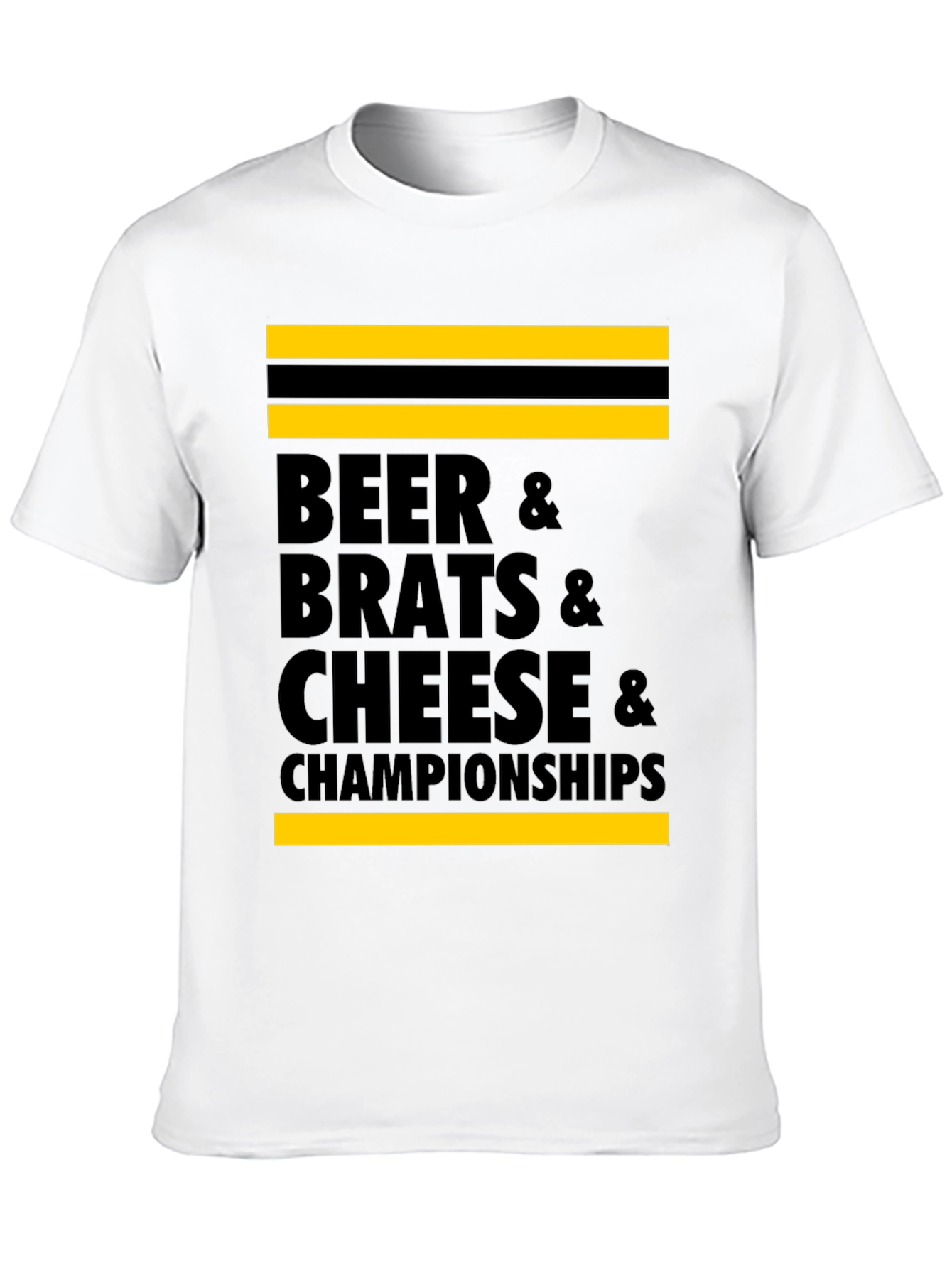 Beer Brats Cheese and Championships Graphic Tee