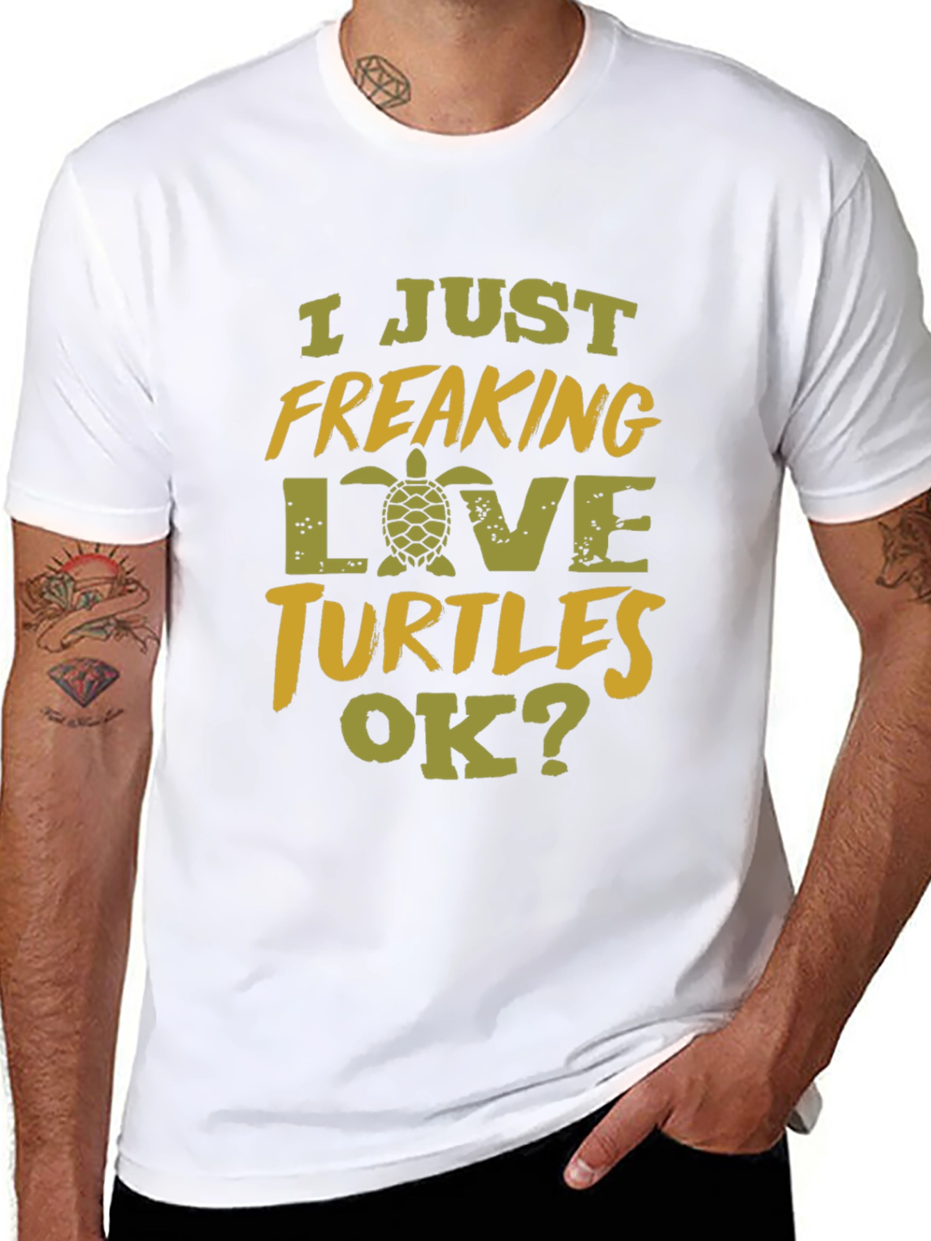 I Just Freaking Love Turtles Black T-Shirt