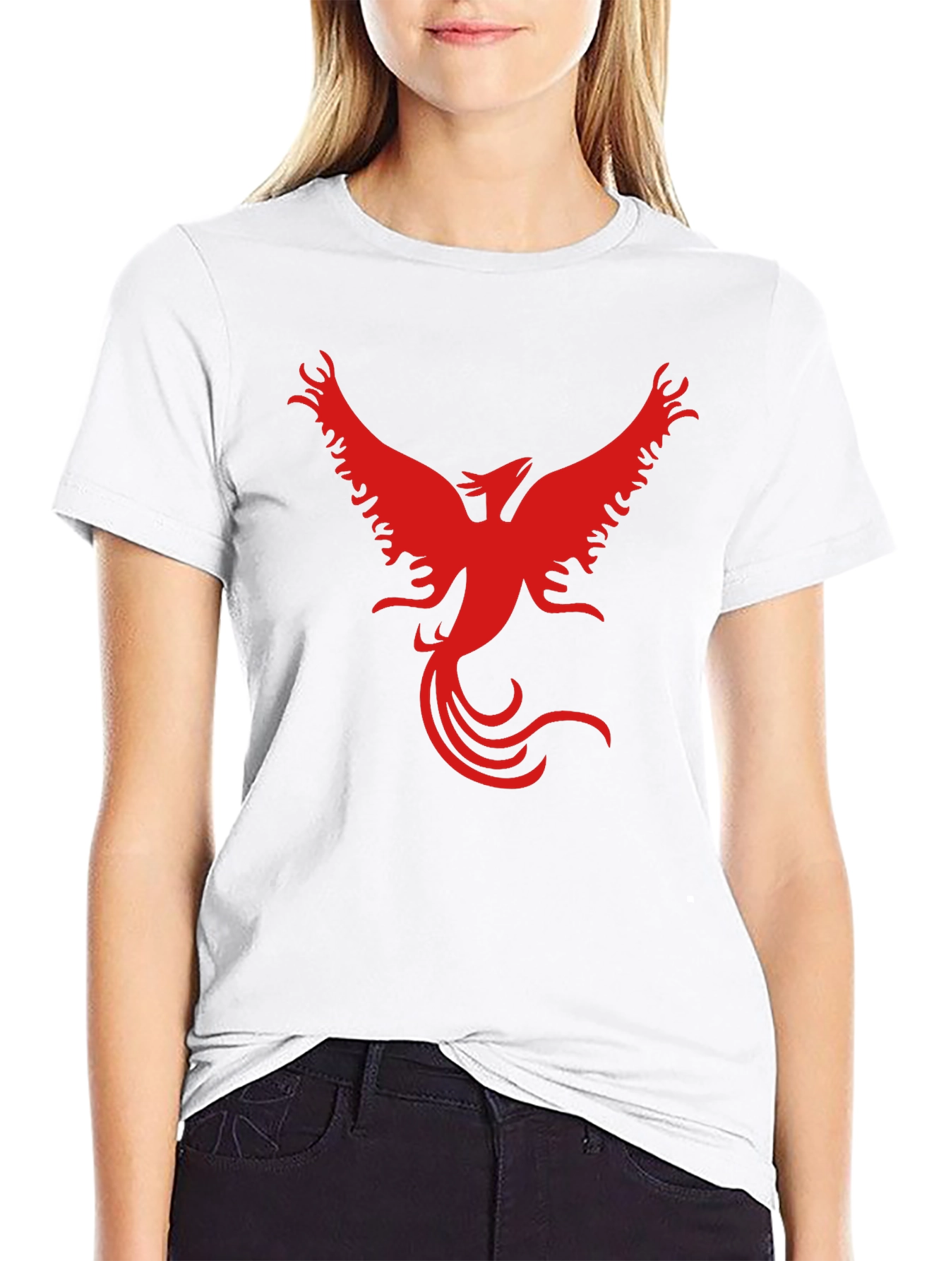 Red Phoenix Graphic Black T-Shirt