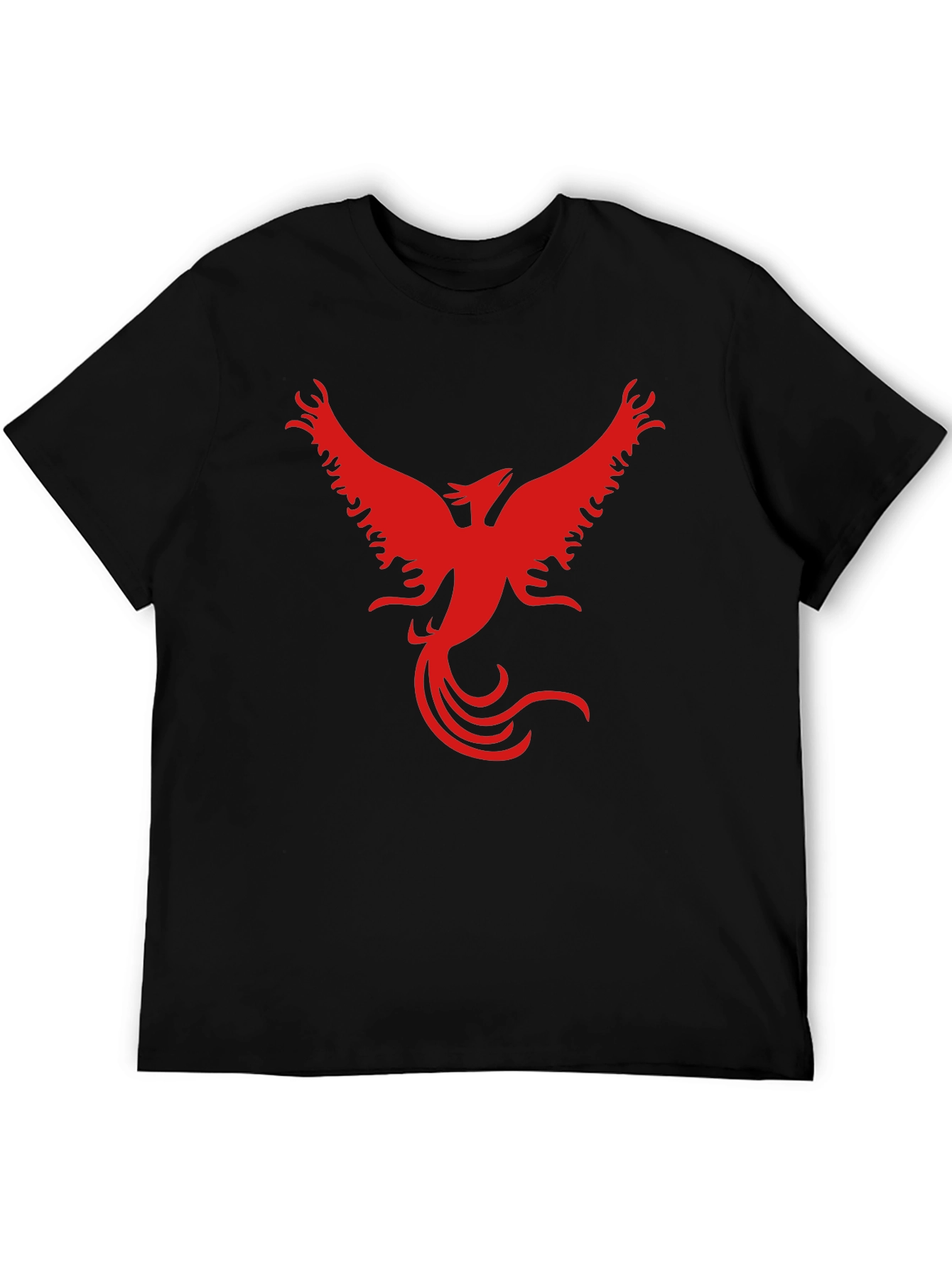 Red Phoenix Graphic Black T-Shirt