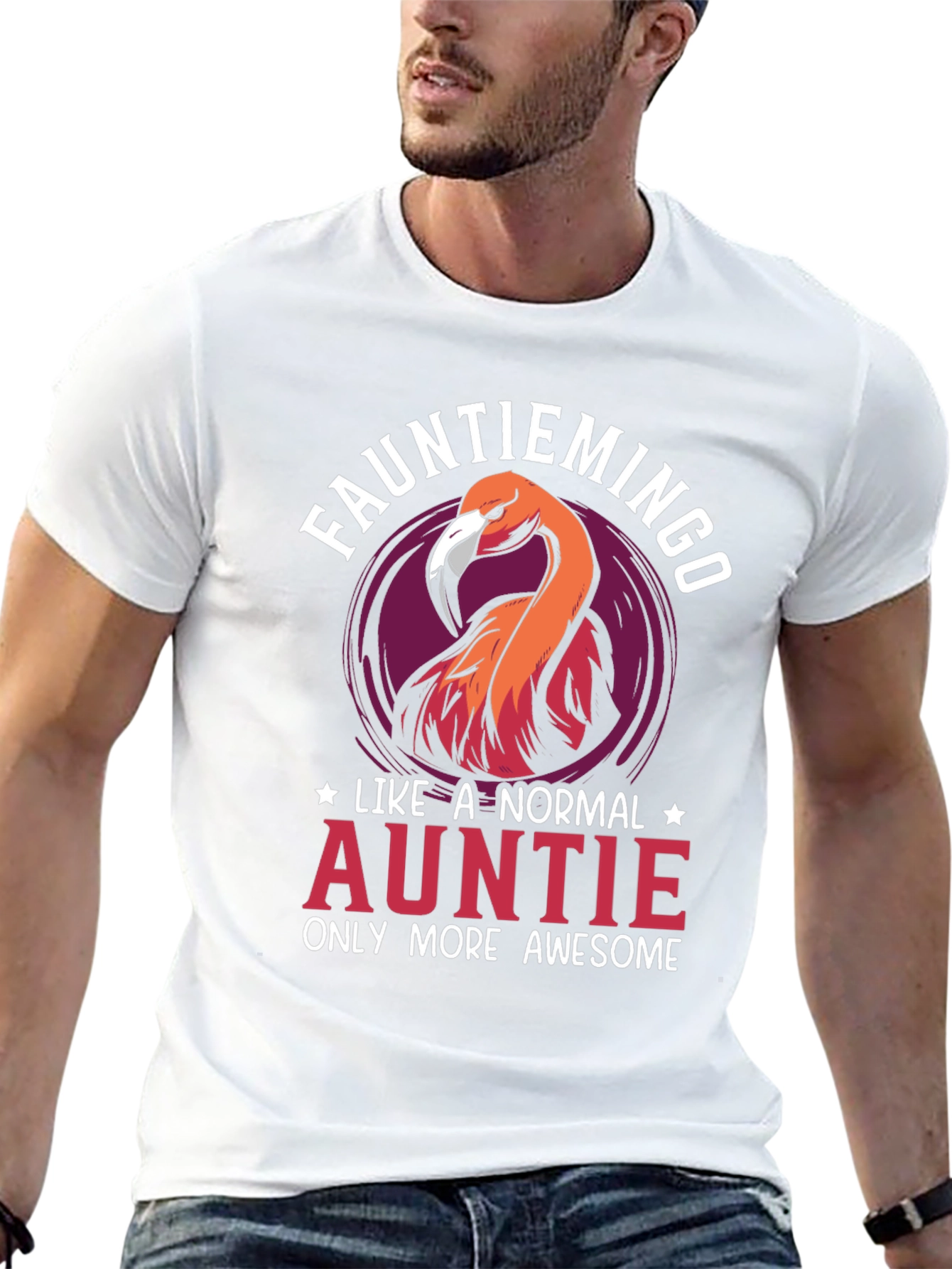 Funny Auntie Flamingo Graphic Tee