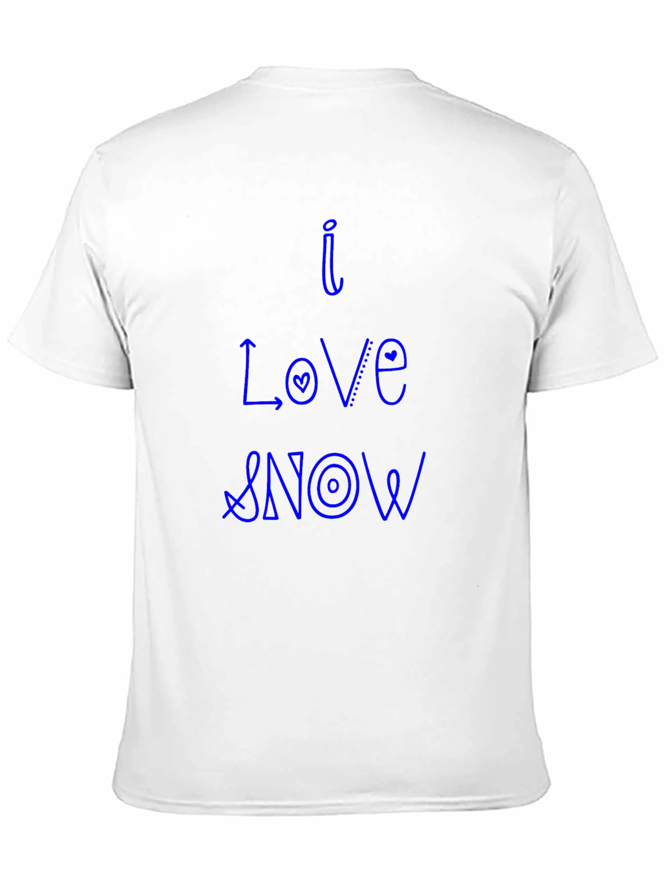 I Love Snow Black Cotton Tee