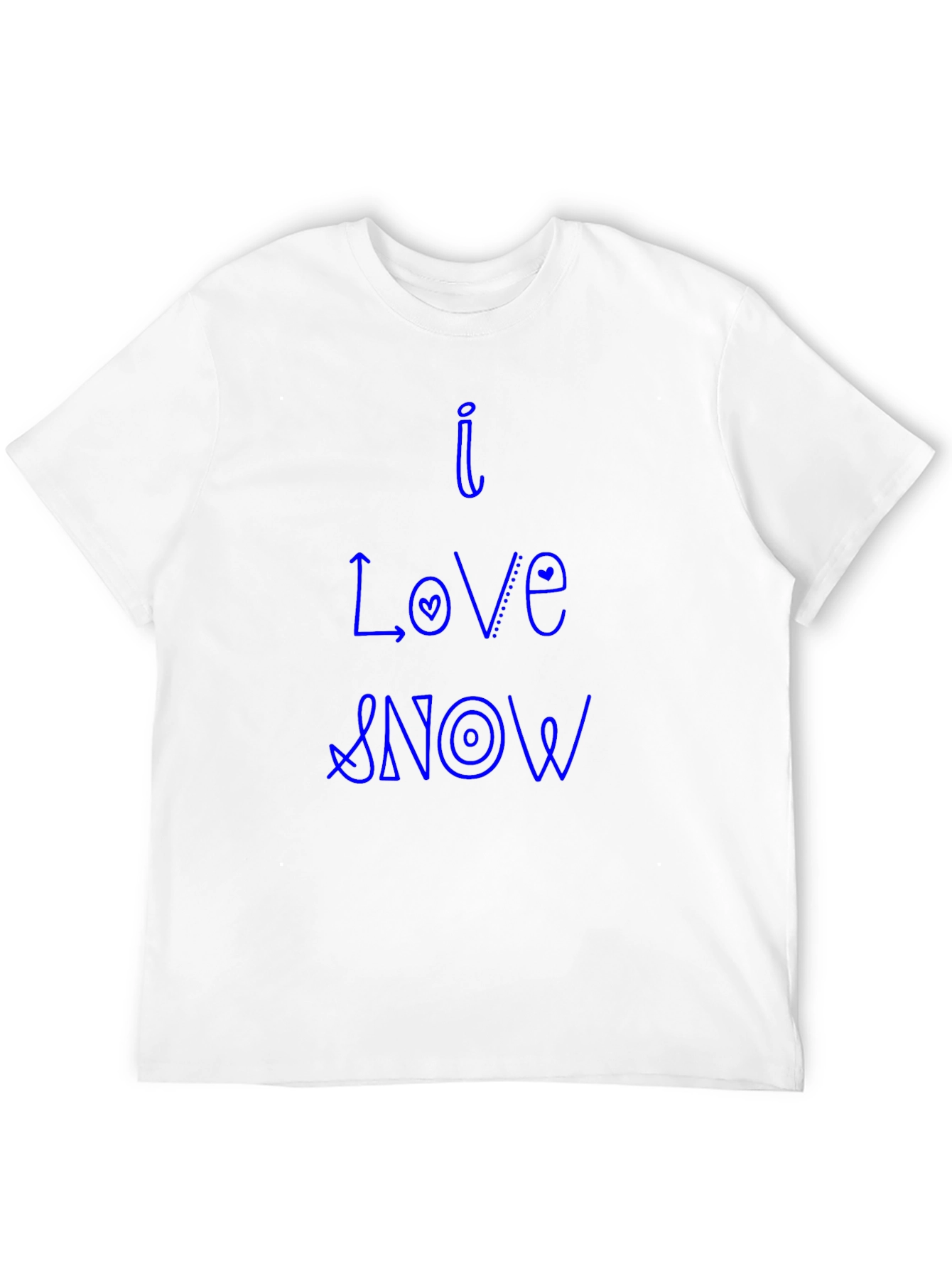 I Love Snow Black Cotton Tee