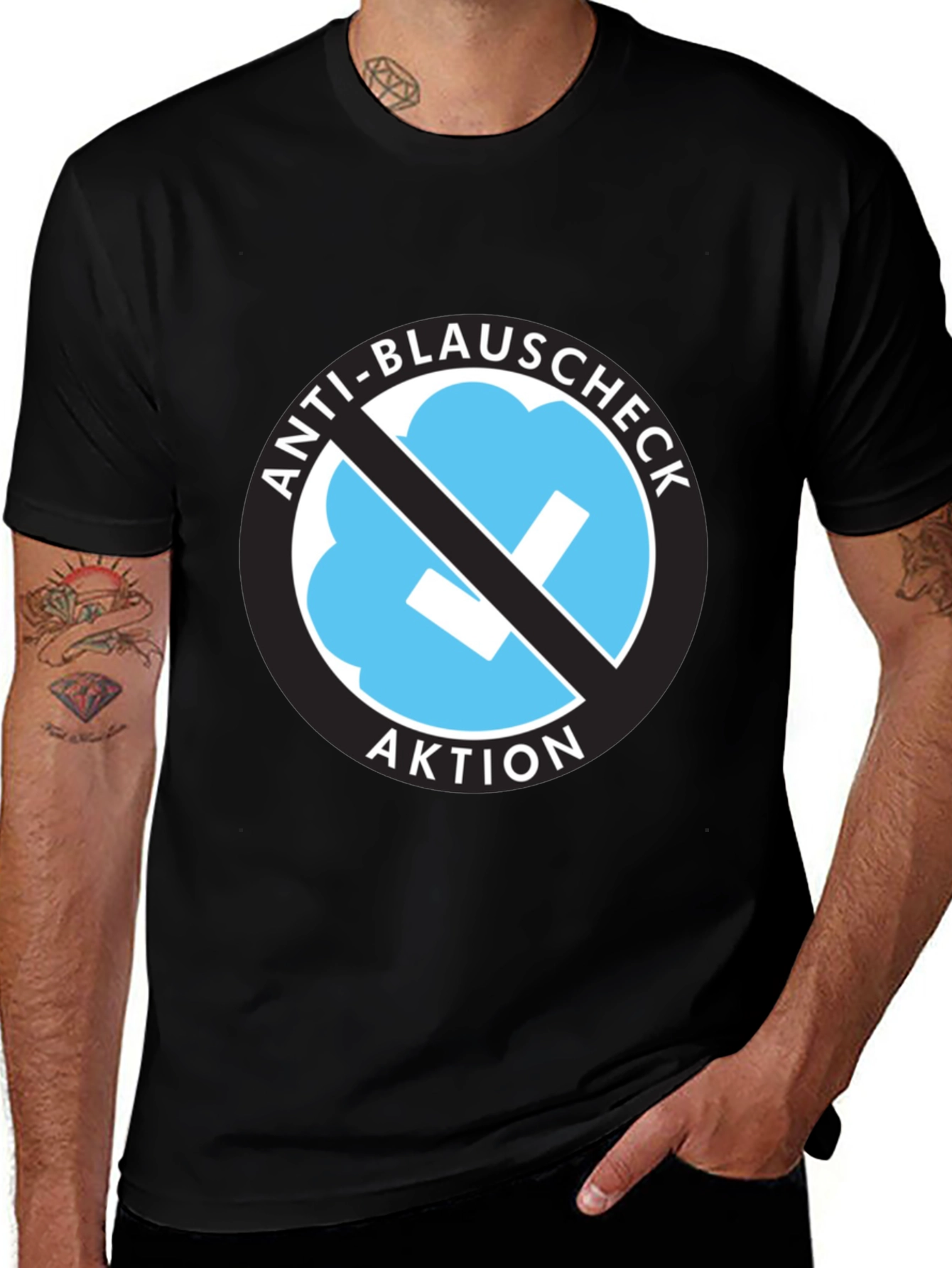 Anti-Blauschcheck Aktion Black T-Shirt