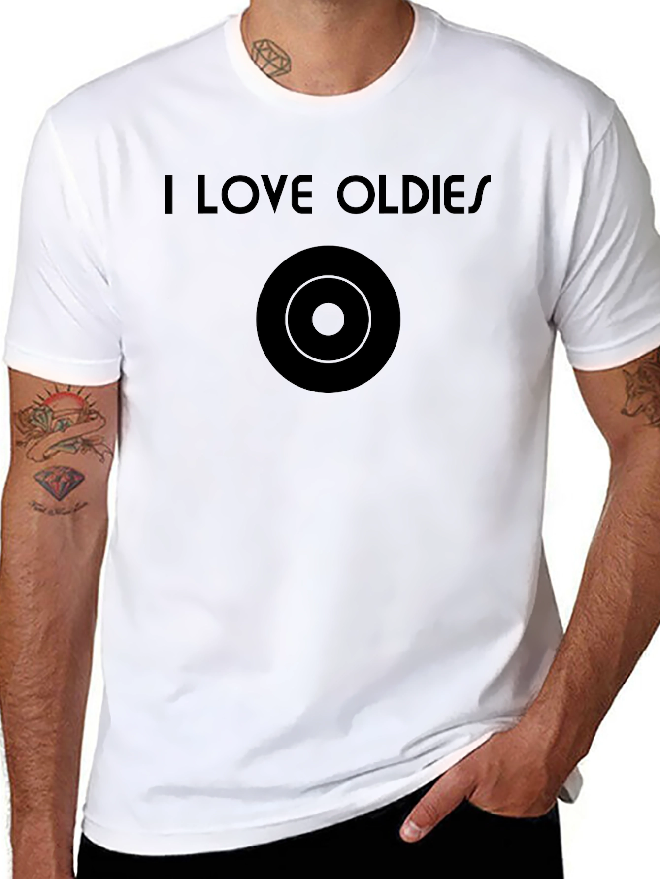 I Love Oldies Black Graphic Tee