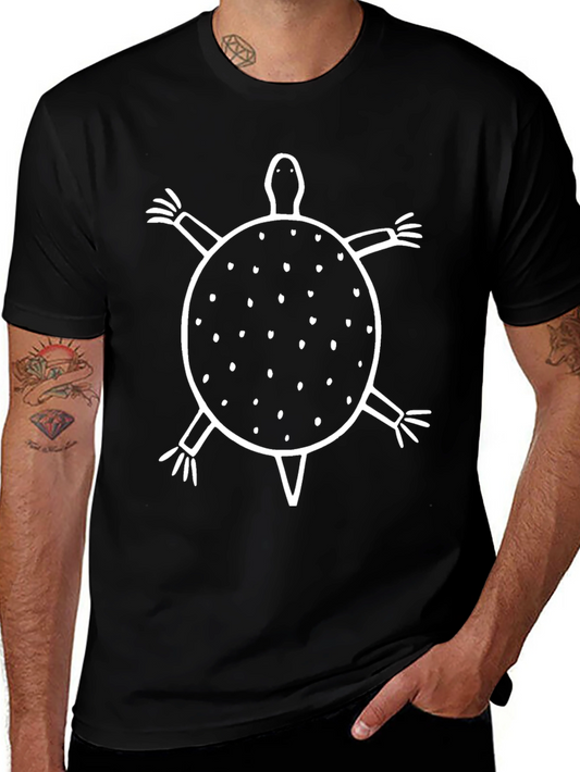 Turtle Graphic Print Tee - Mens Black T-Shirt