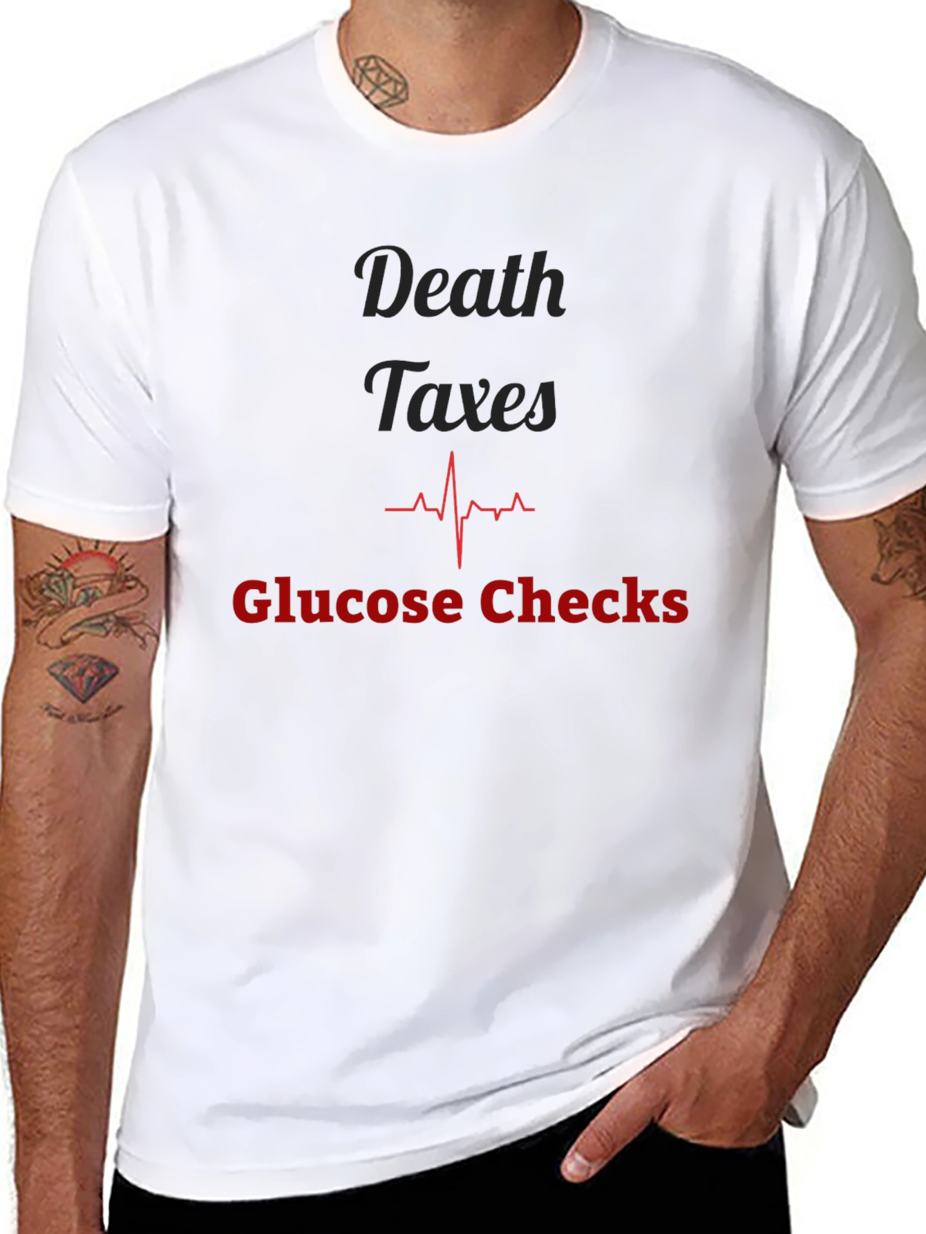 Death Taxes Glucose Checks Graphic Tee
