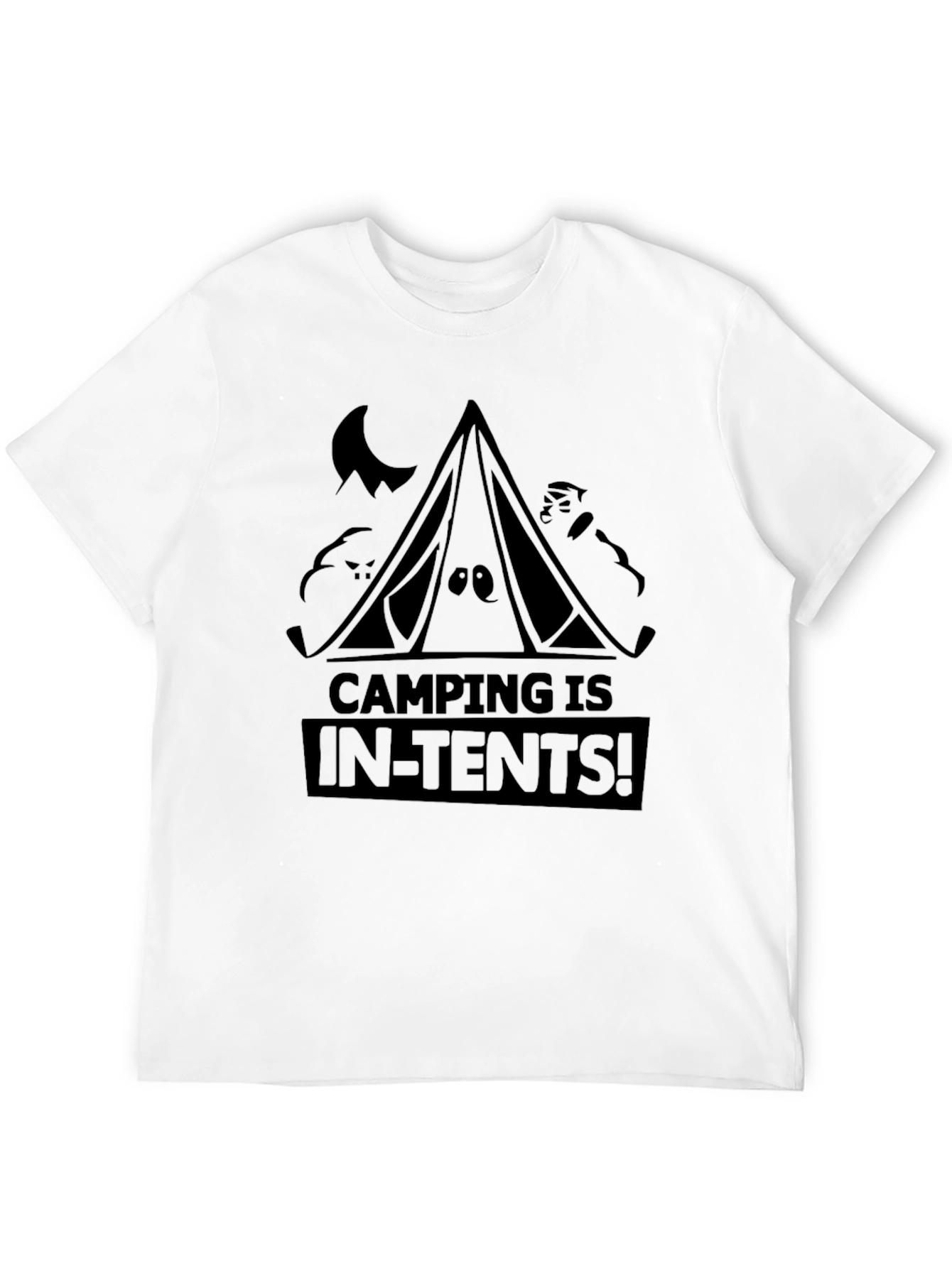Camping Is In-Tents Black Graphic Tee