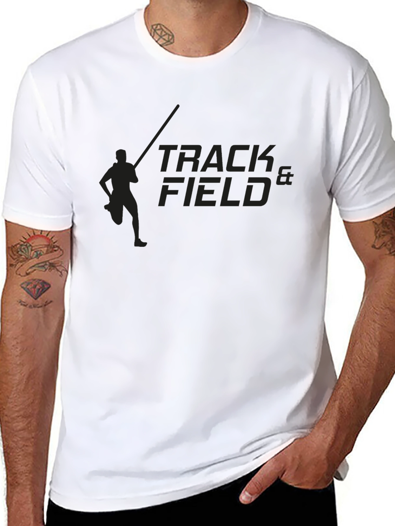 Track & Field Black Graphic Tee