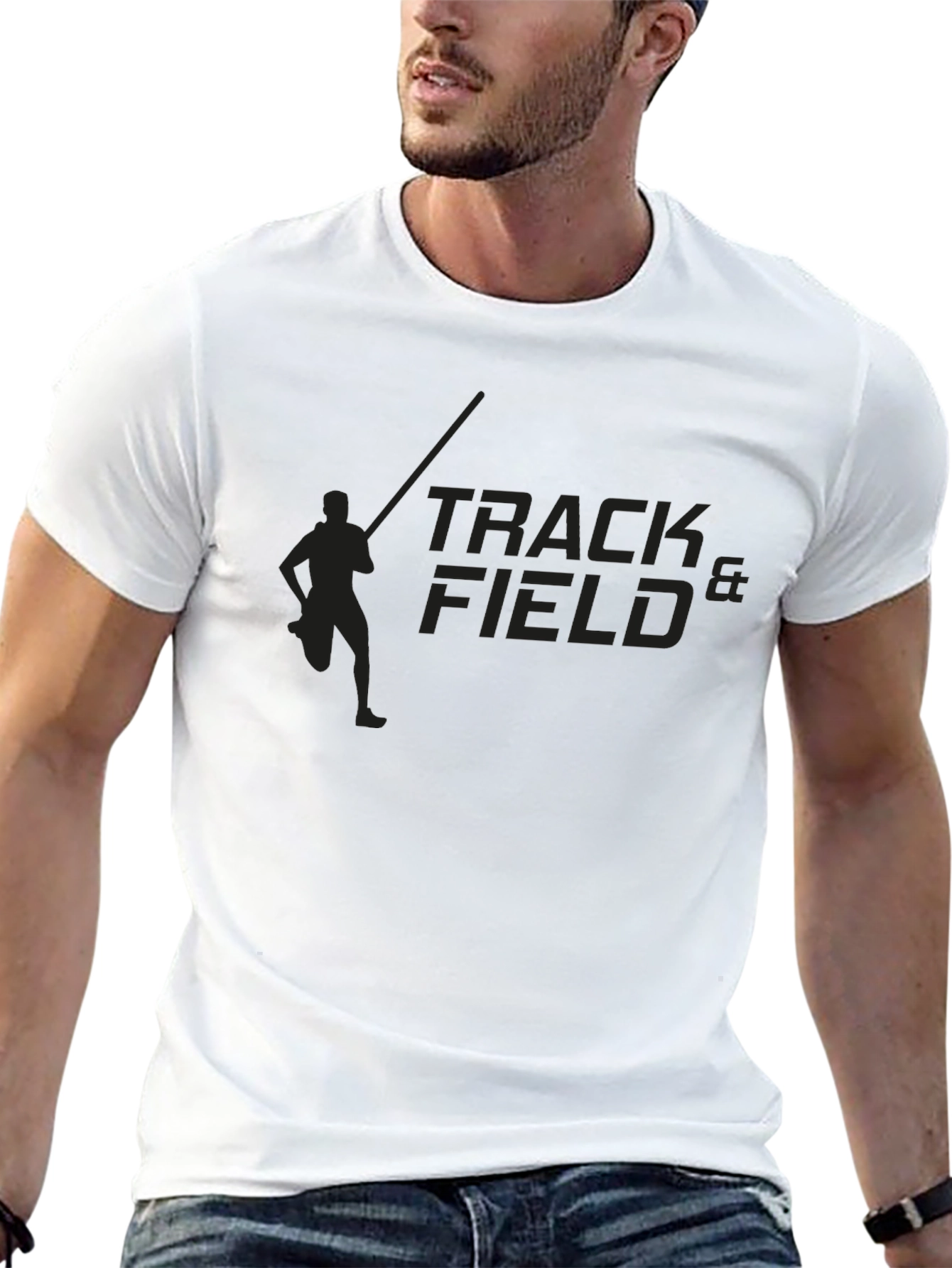 Track & Field Black Graphic Tee