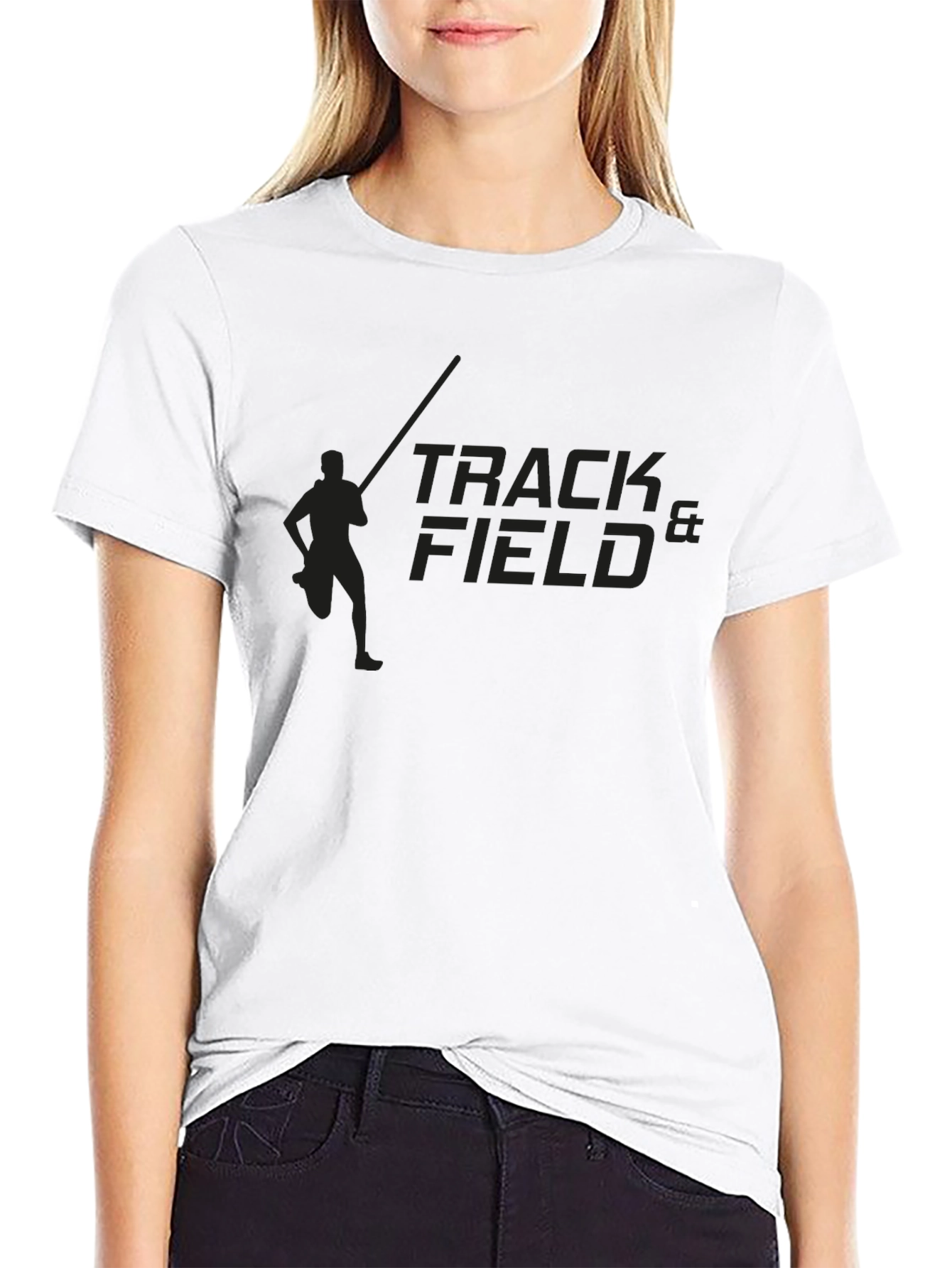 Track & Field Black Graphic Tee
