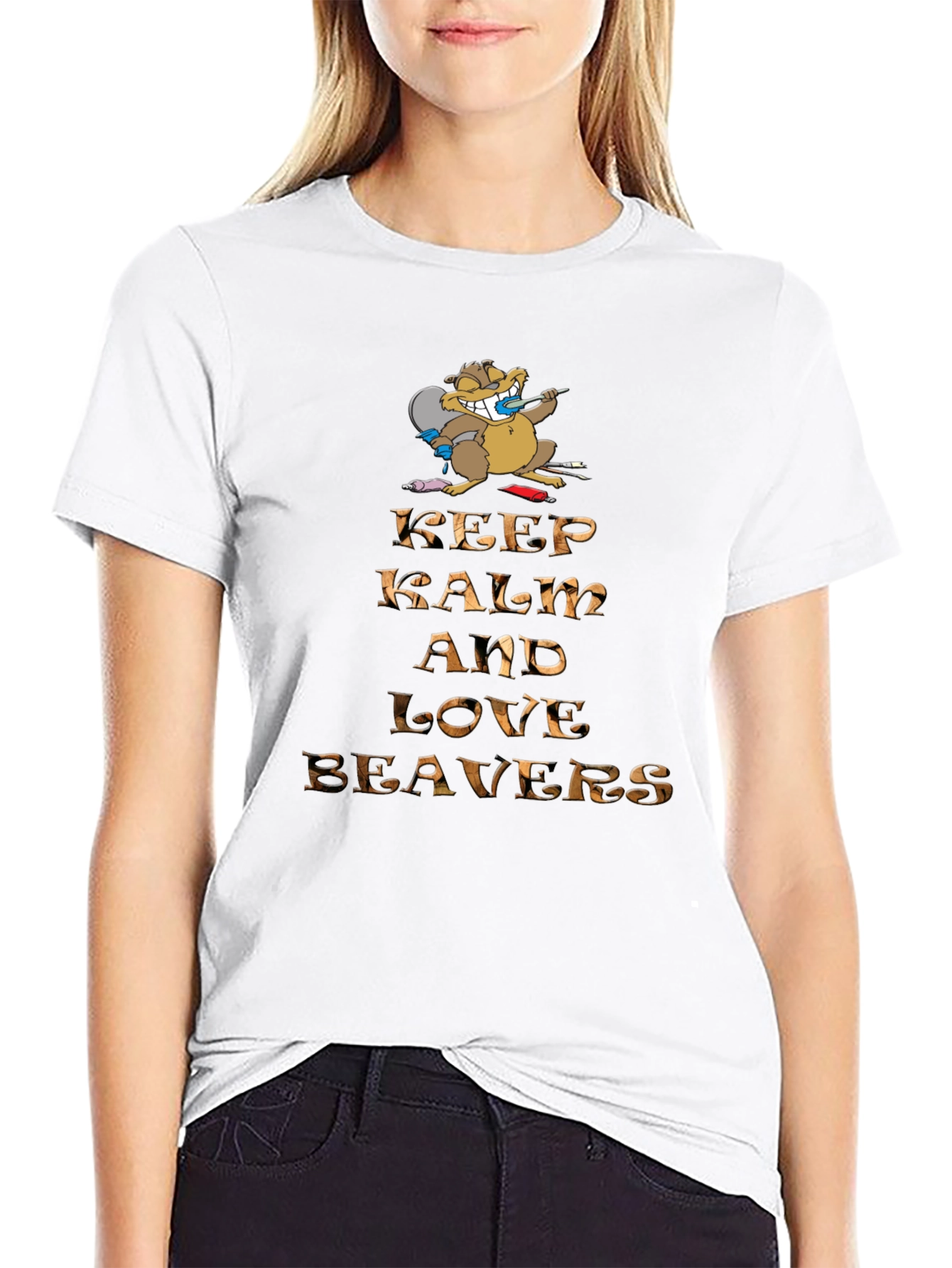 Keep Calm and Love Beavers Graphic Tee