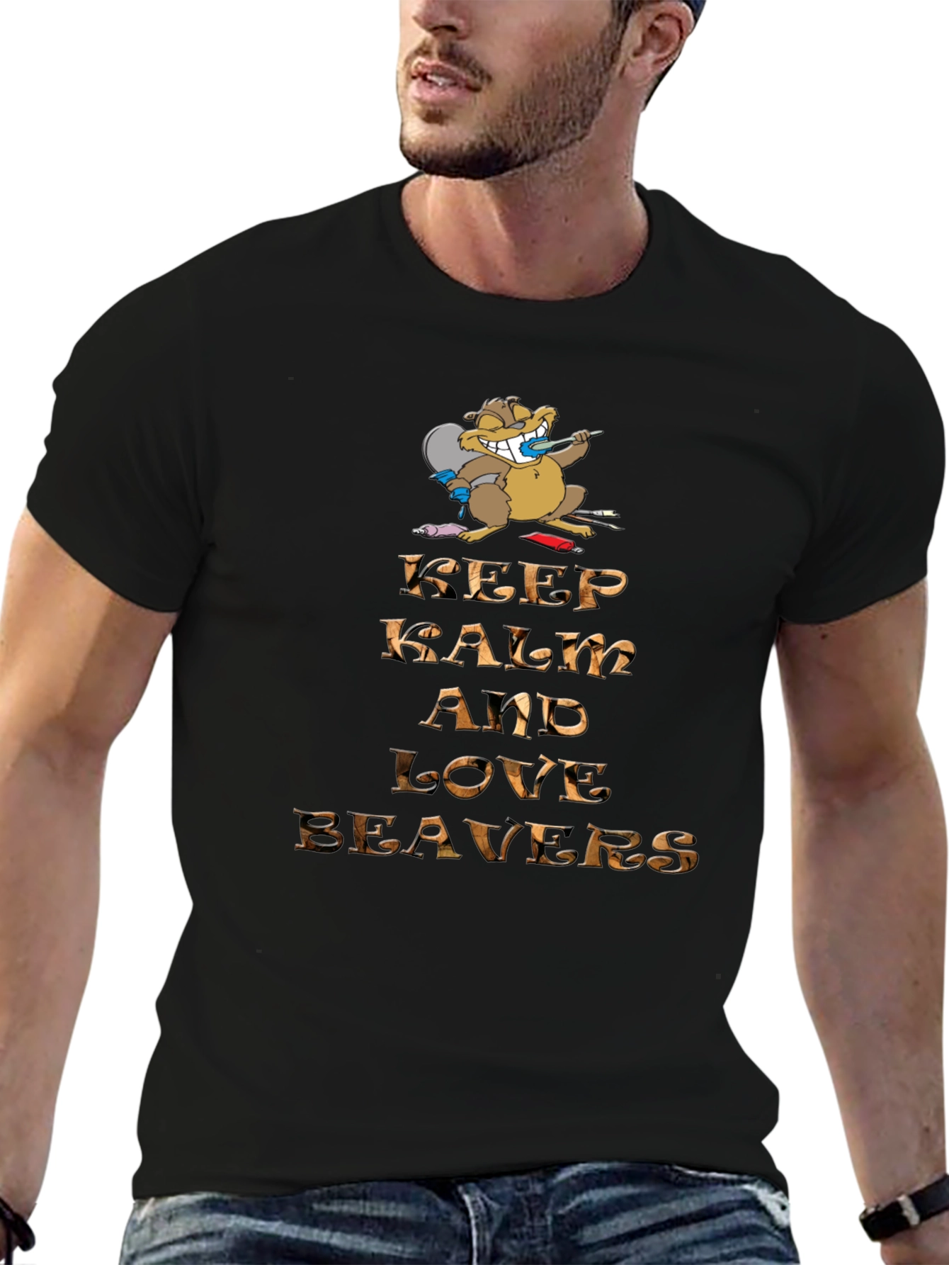 Keep Calm and Love Beavers Graphic Tee