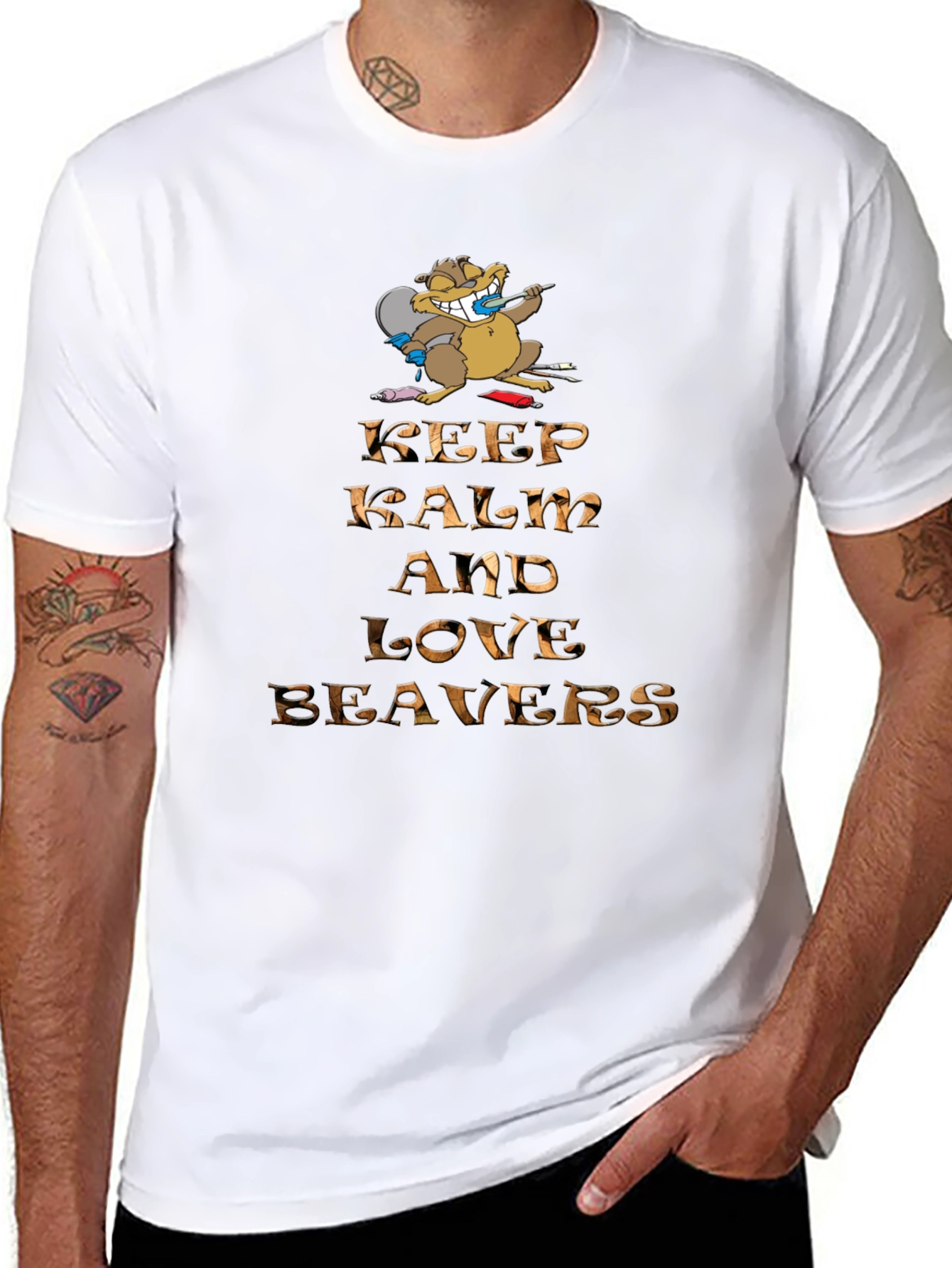 Keep Calm and Love Beavers Graphic Tee