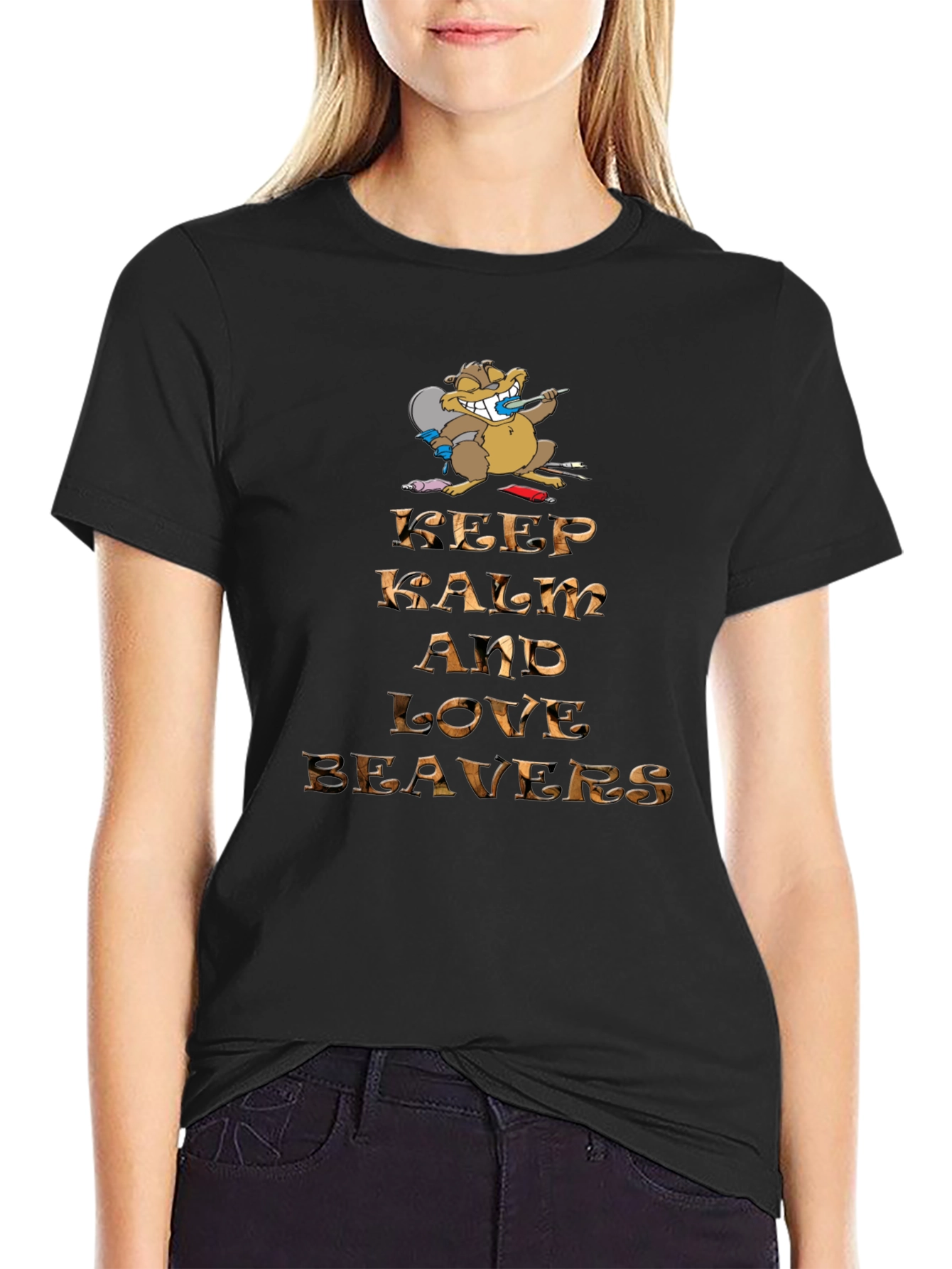 Keep Calm and Love Beavers Graphic Tee