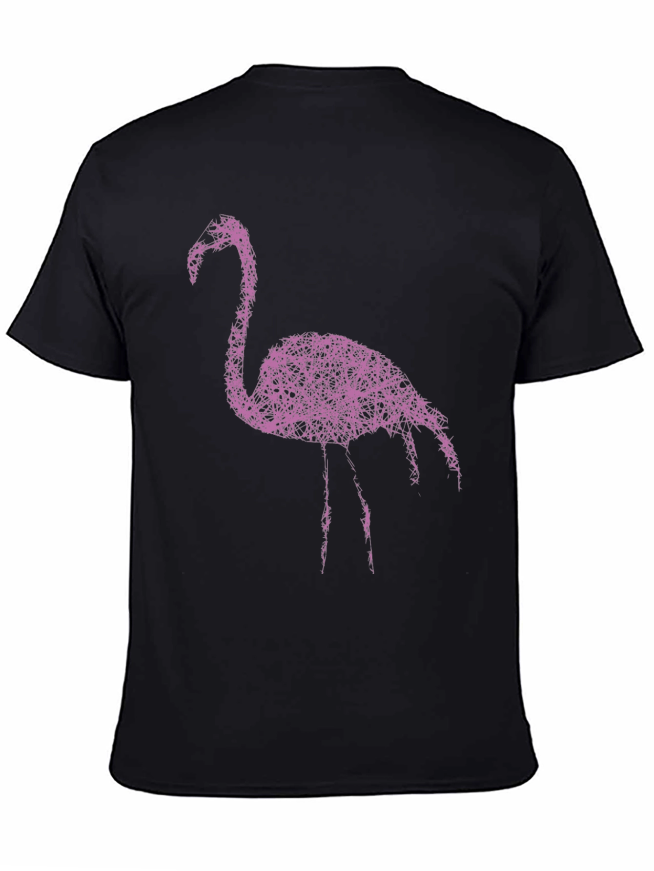 Abstract Flamingo Graphic Tee - Stylish Black T-Shirt