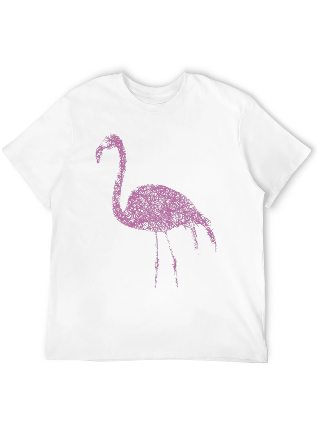 Abstract Flamingo Graphic Tee - Stylish Black T-Shirt