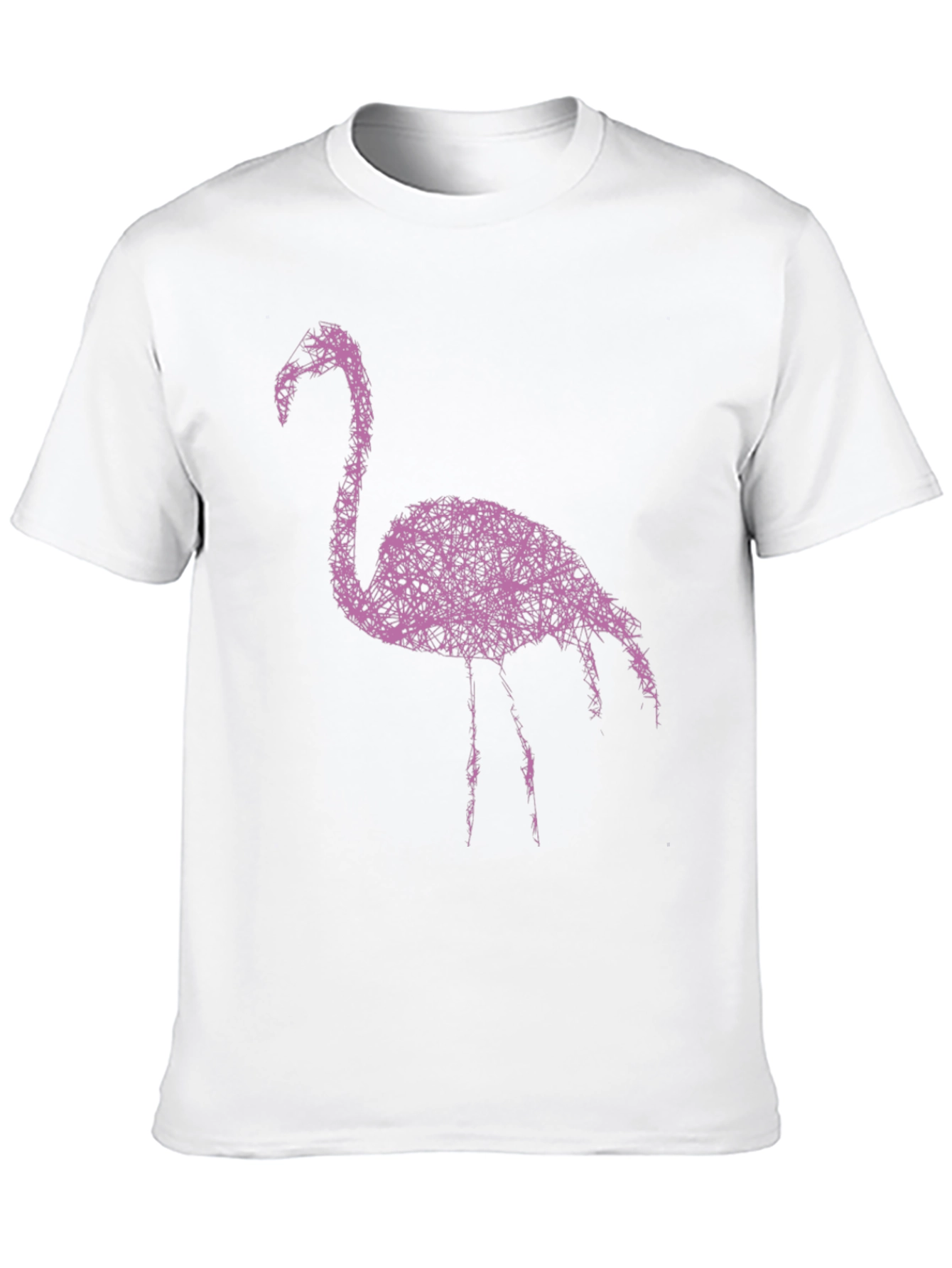 Abstract Flamingo Graphic Tee - Stylish Black T-Shirt