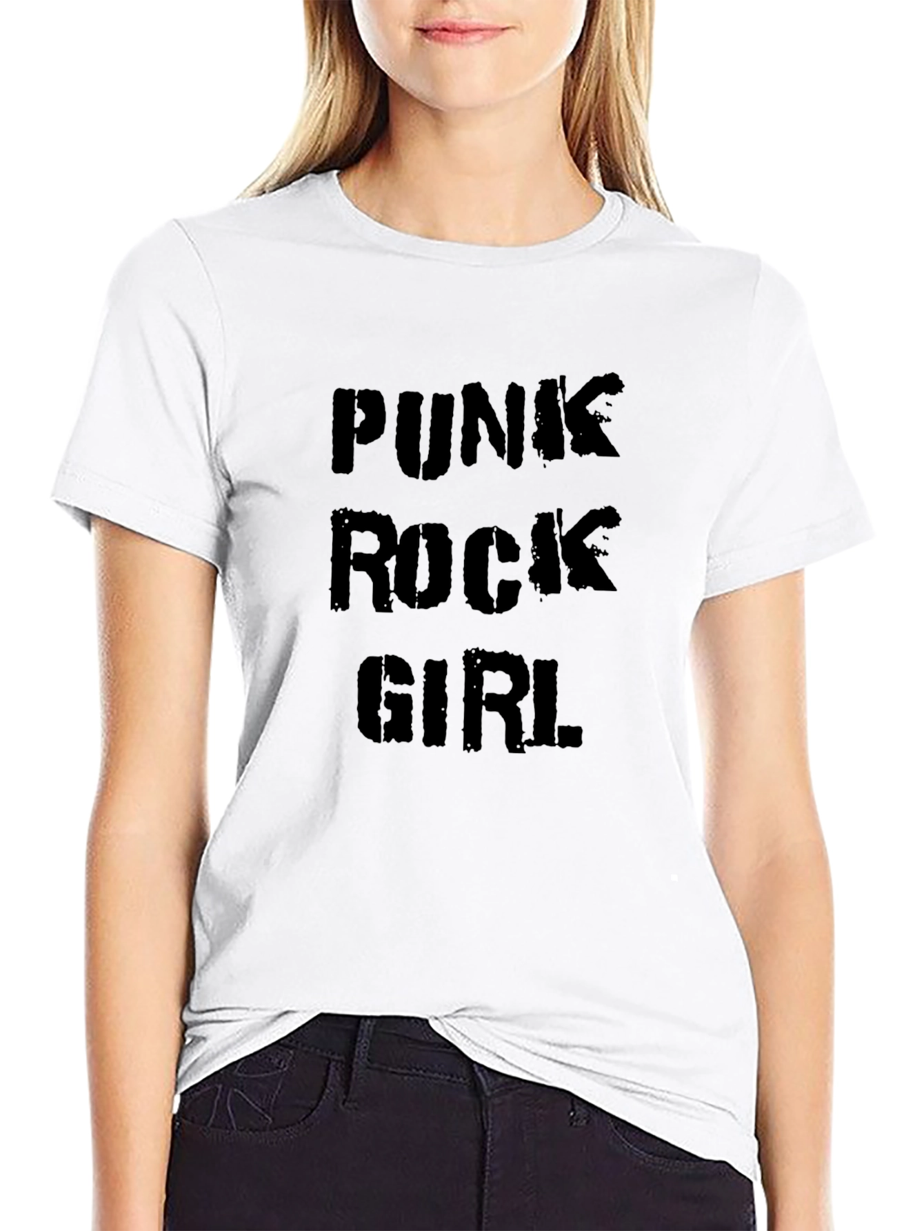 Punk Rock Girl Black T-Shirt
