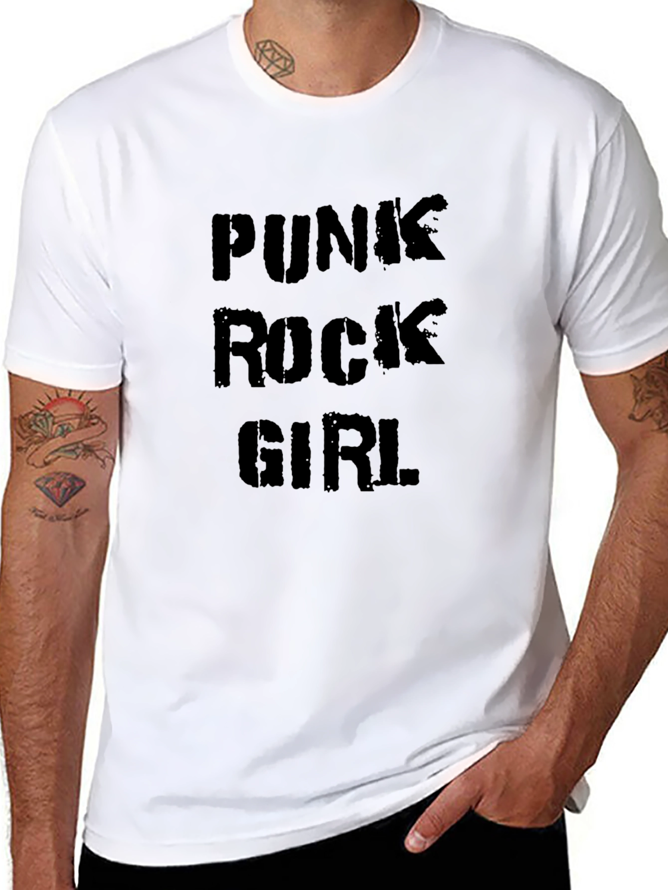 Punk Rock Girl Black T-Shirt