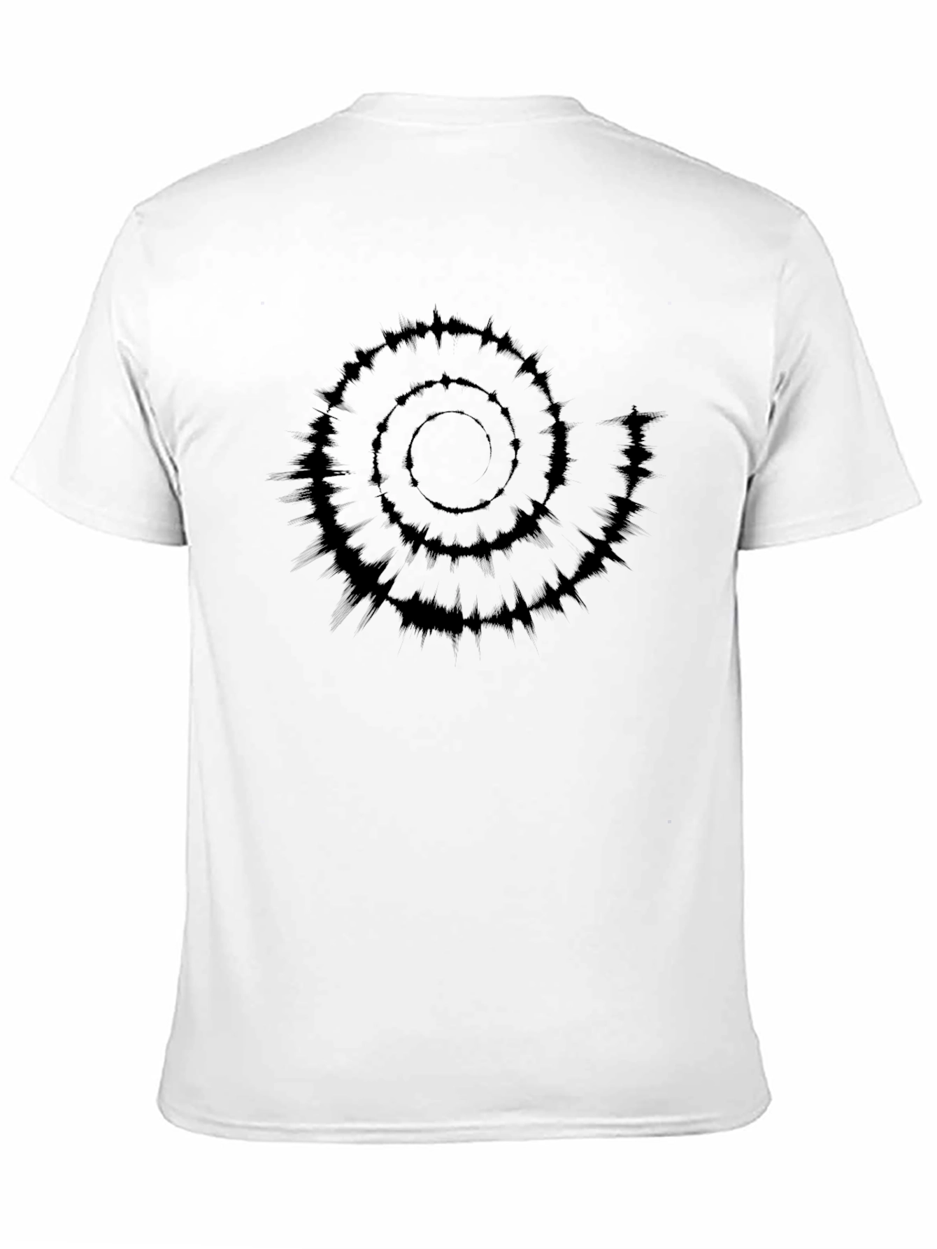 Spiral Graphic Black Cotton T-Shirt