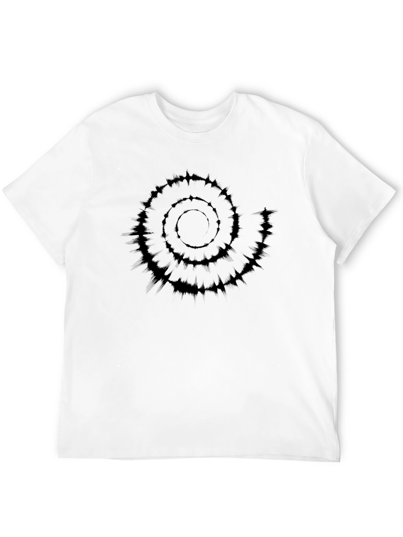 Spiral Graphic Black Cotton T-Shirt