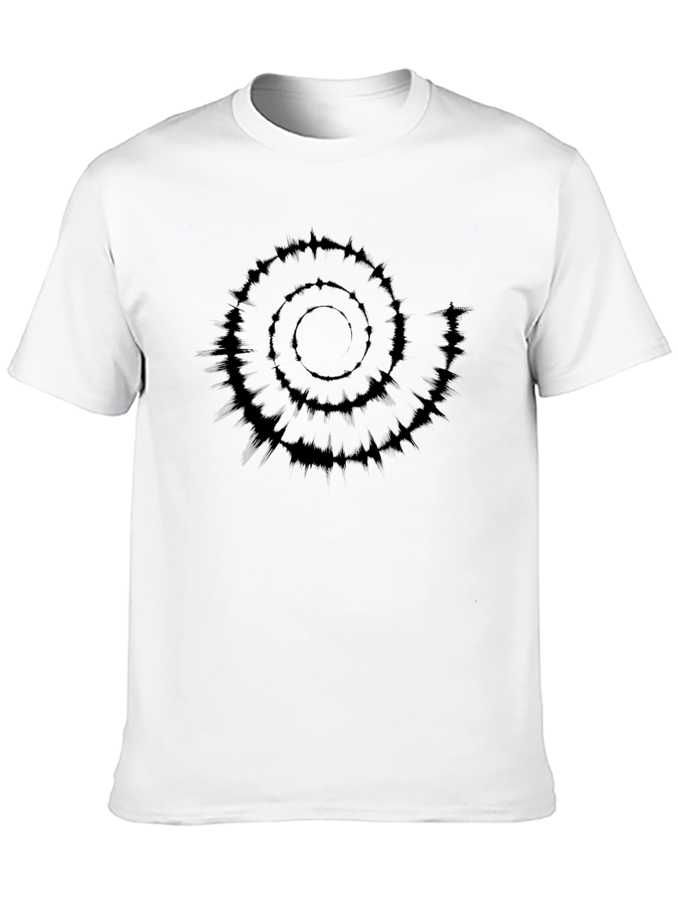 Spiral Graphic Black Cotton T-Shirt